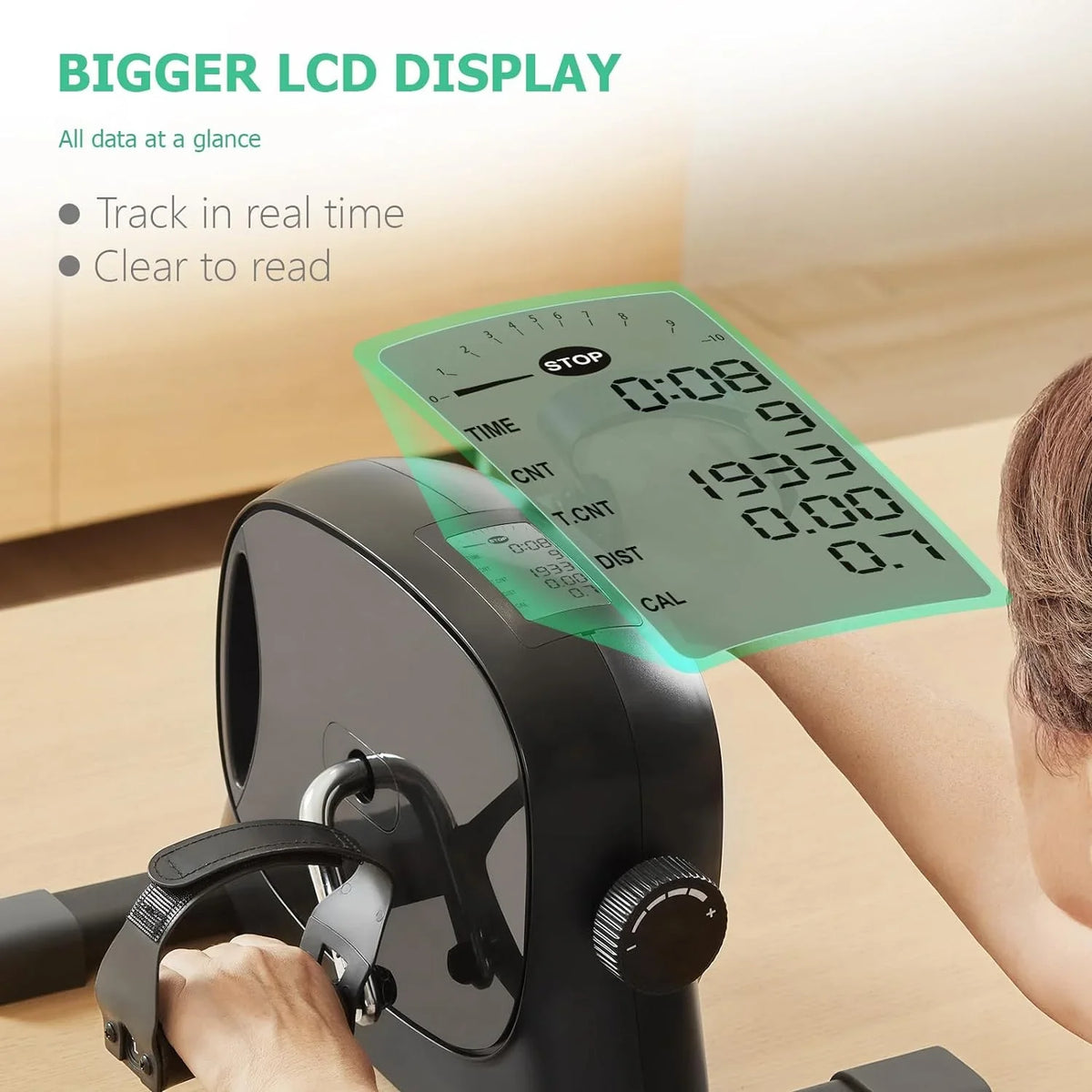 Exerciser for Bike Desk Leg Mini Exercise - Exercise Cyclace for Exerciser Workout Desk Cycle, Arm/Leg Home/Office Under Bike Pedal Portable