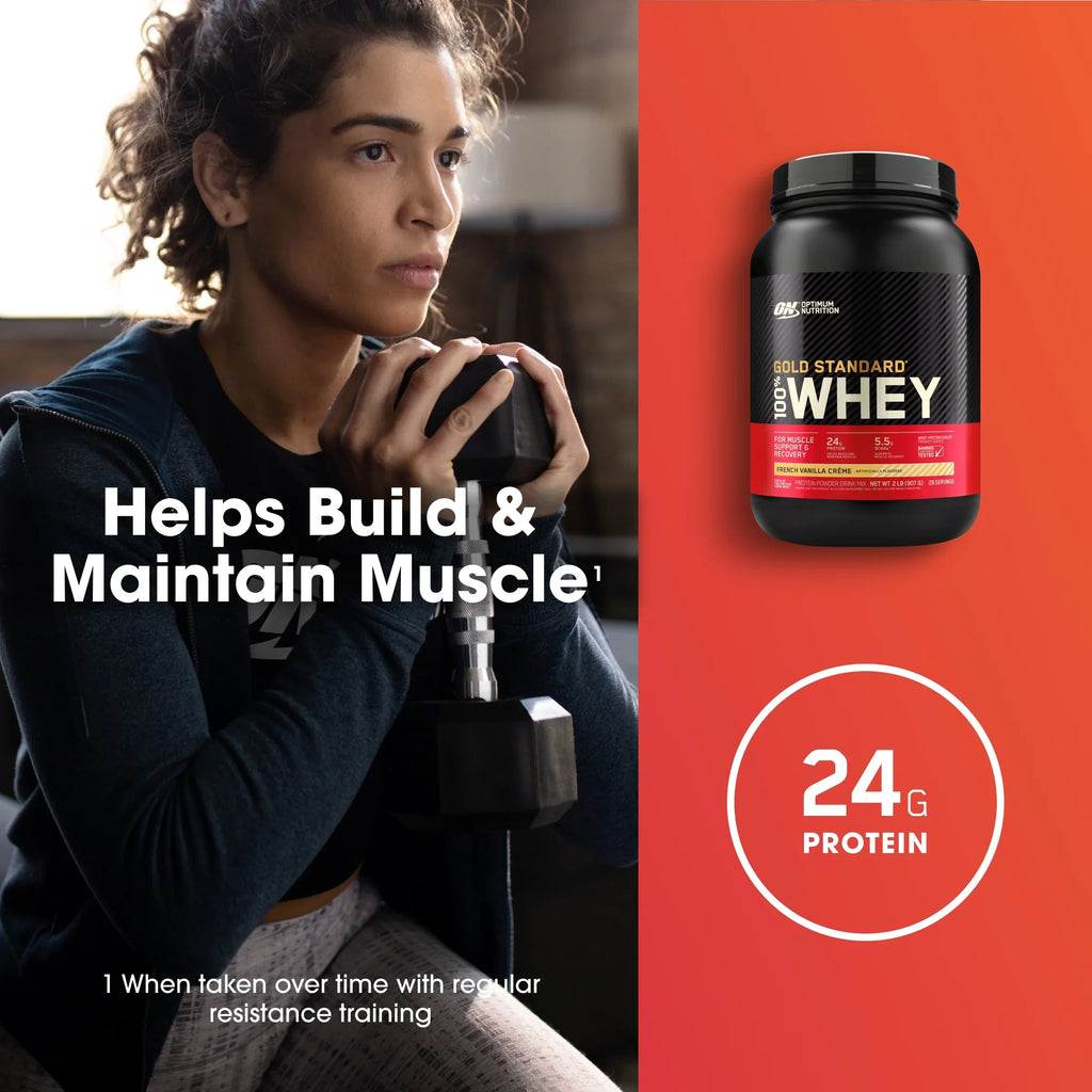 Optimum Creme, 100% Standard Nutrition, Servings Vanilla Protein 2 Whey 29 French Gold lb, Powder,