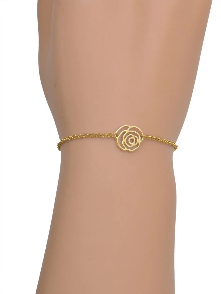 Silvertone Extender Green Bracelet, Mini Jewelry Link Leaf Gold-tone Delight Heart with Leaves Chain 6.25"+1.75" Clover Four Rose