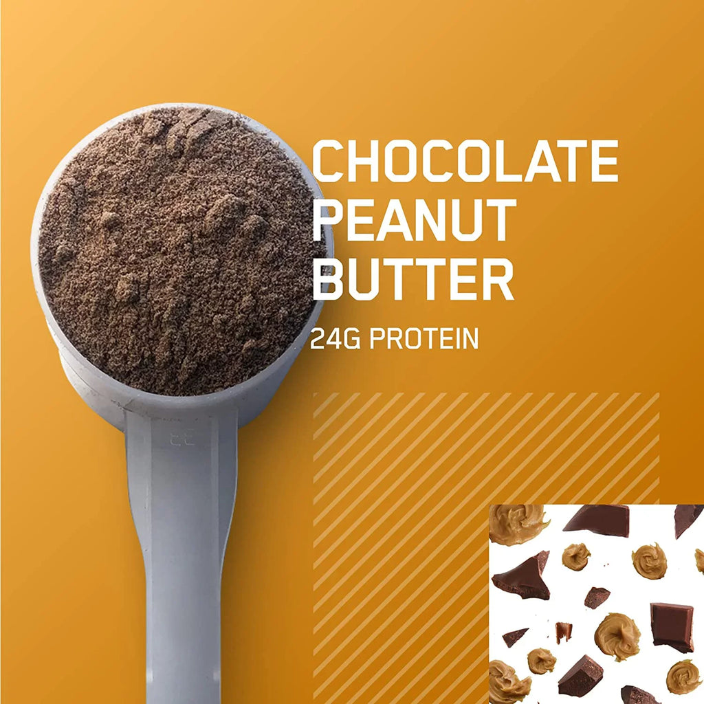 Peanut Standard 1.87 Nutrition, Gold lb Butter, Casein, 24g Chocolate Protein Optimum 100% Powder,