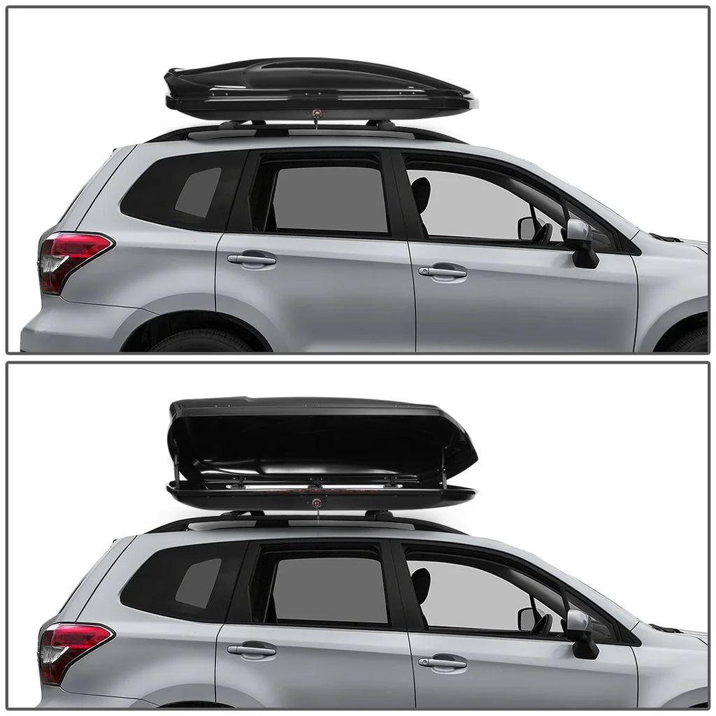 Rail w/ PT-ZTL-8136-BK Cargo 15 17 Subaru 16 Side For Luggage to 2014 Bar Motoring Top Keys Cross Roof + Dual Opening Aluminum Storage Carrier 2018 Forester DNA Side Box