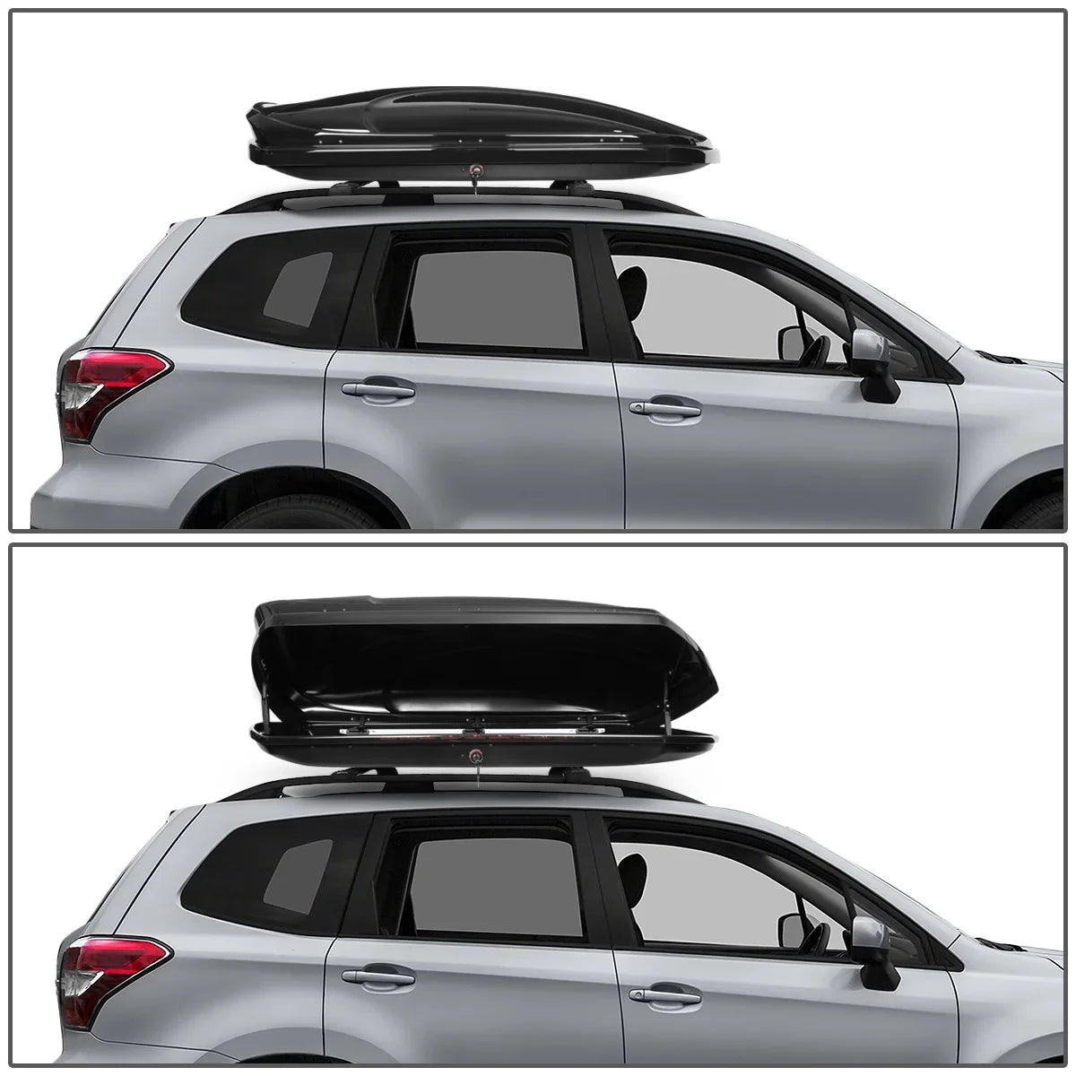 Rail w/ PT-ZTL-8136-BK Cargo 15 17 Subaru 16 Side For Luggage to 2014 Bar Motoring Top Keys Cross Roof + Dual Opening Aluminum Storage Carrier 2018 Forester DNA Side Box