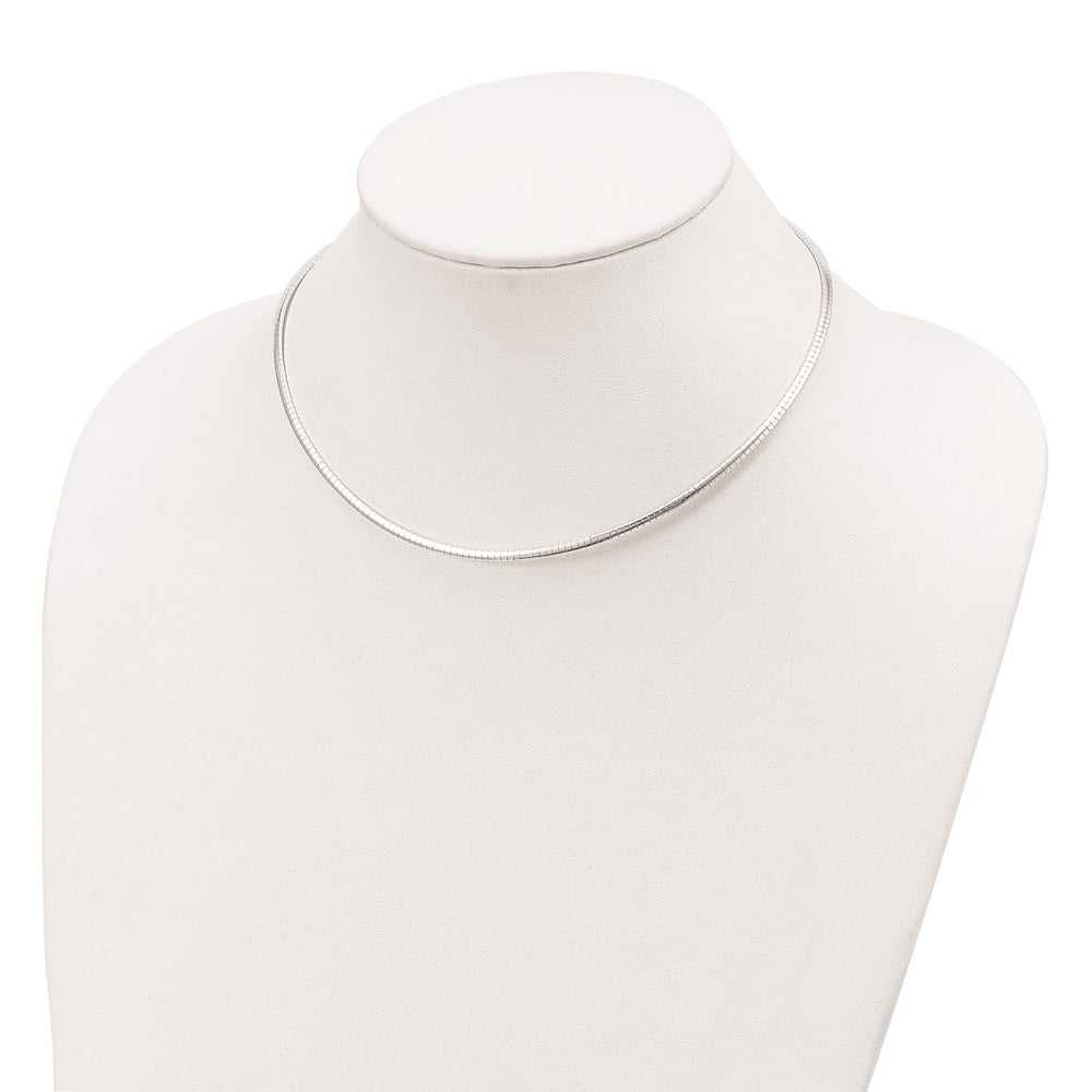 925 Chain Cubetto inch Ext Styles Omega 16 Necklace w/2 2mm Silver Sterling in