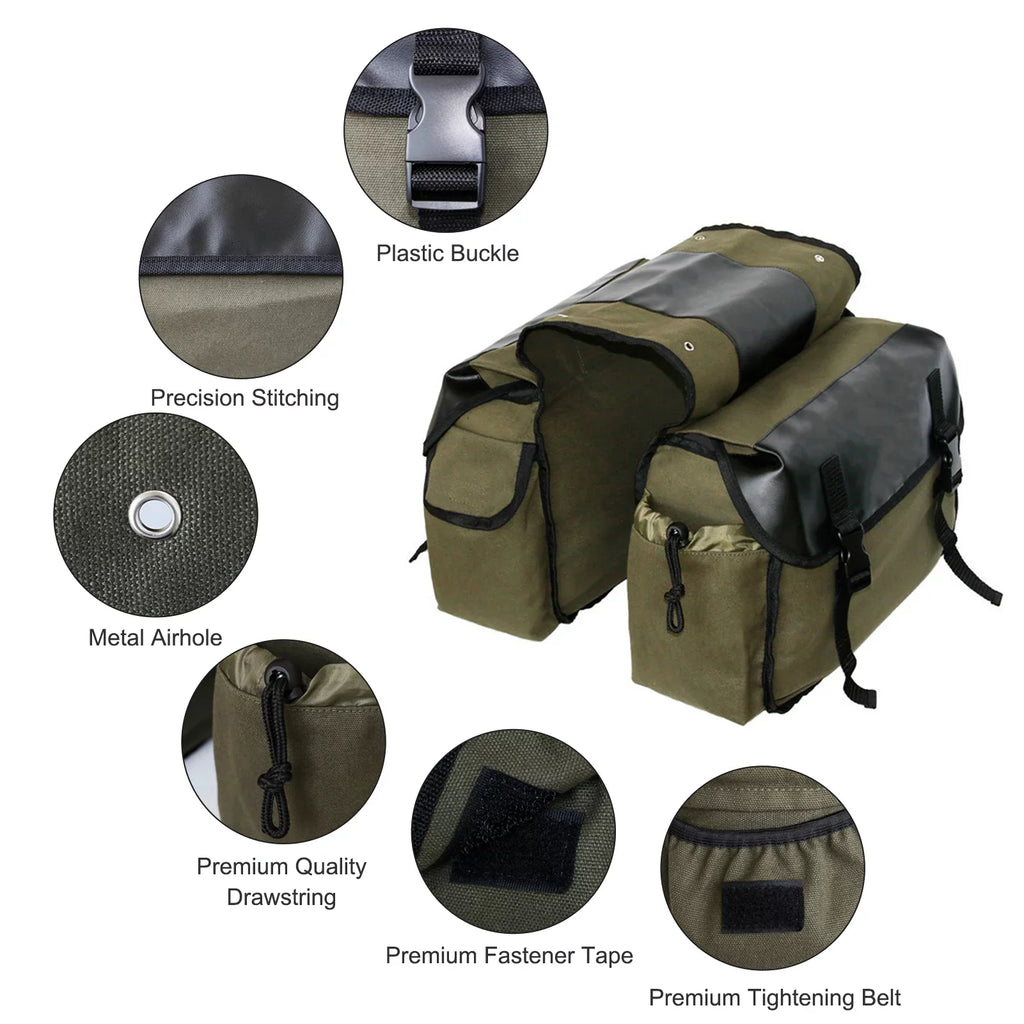 Capacity Box Side Motorbike for Gecheer Bag Waterproof Saddle Riding Panniers Bag Large Canvas Tools Travel Motorcycle Pouch Motorbike
