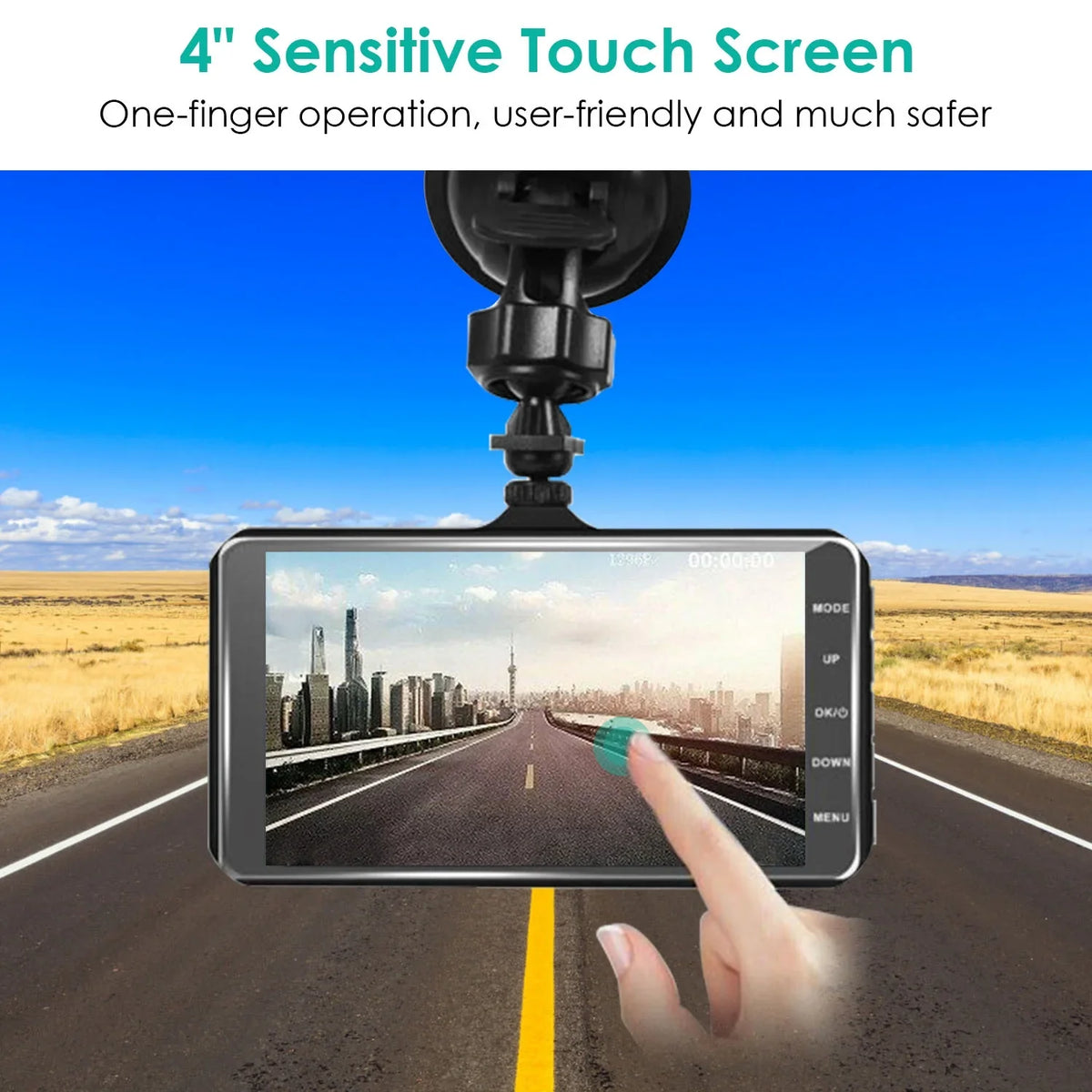 and Cam Camera with iMounTEK Rear IPS Car Dash Dashcams 4in Dual 1080P for Taxi Front Driving for Cars Touch Recorder Screen