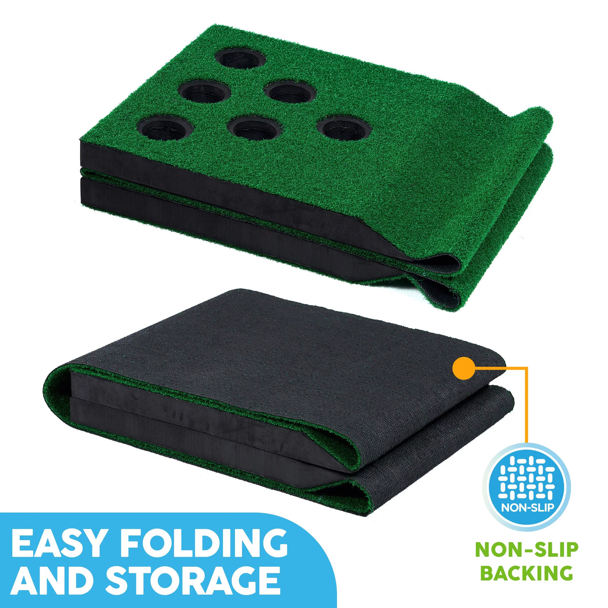 Hitting Lawn Game Big and Green Sky Golf Mat Putting