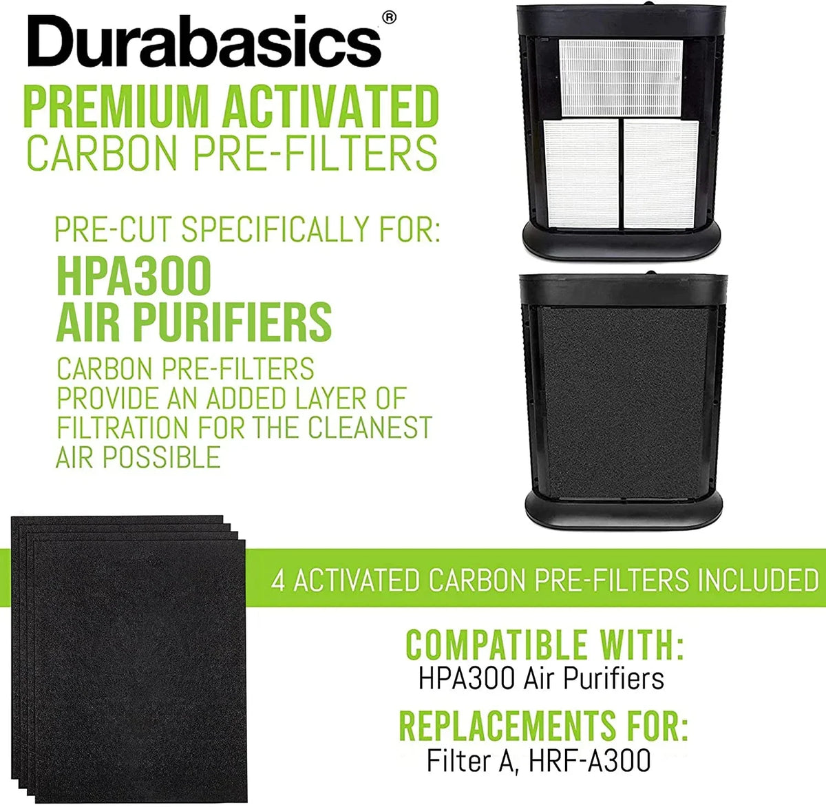 Honeywell Filter Replacement, Filter A, Pre for Durabasics Purifier, for A, HRF-AP1-4 HPA300 Filters, Honeywell Honeywell Prefilter Prefilter Pre-Filters Honeywell Replacement Air Pack Honeywell