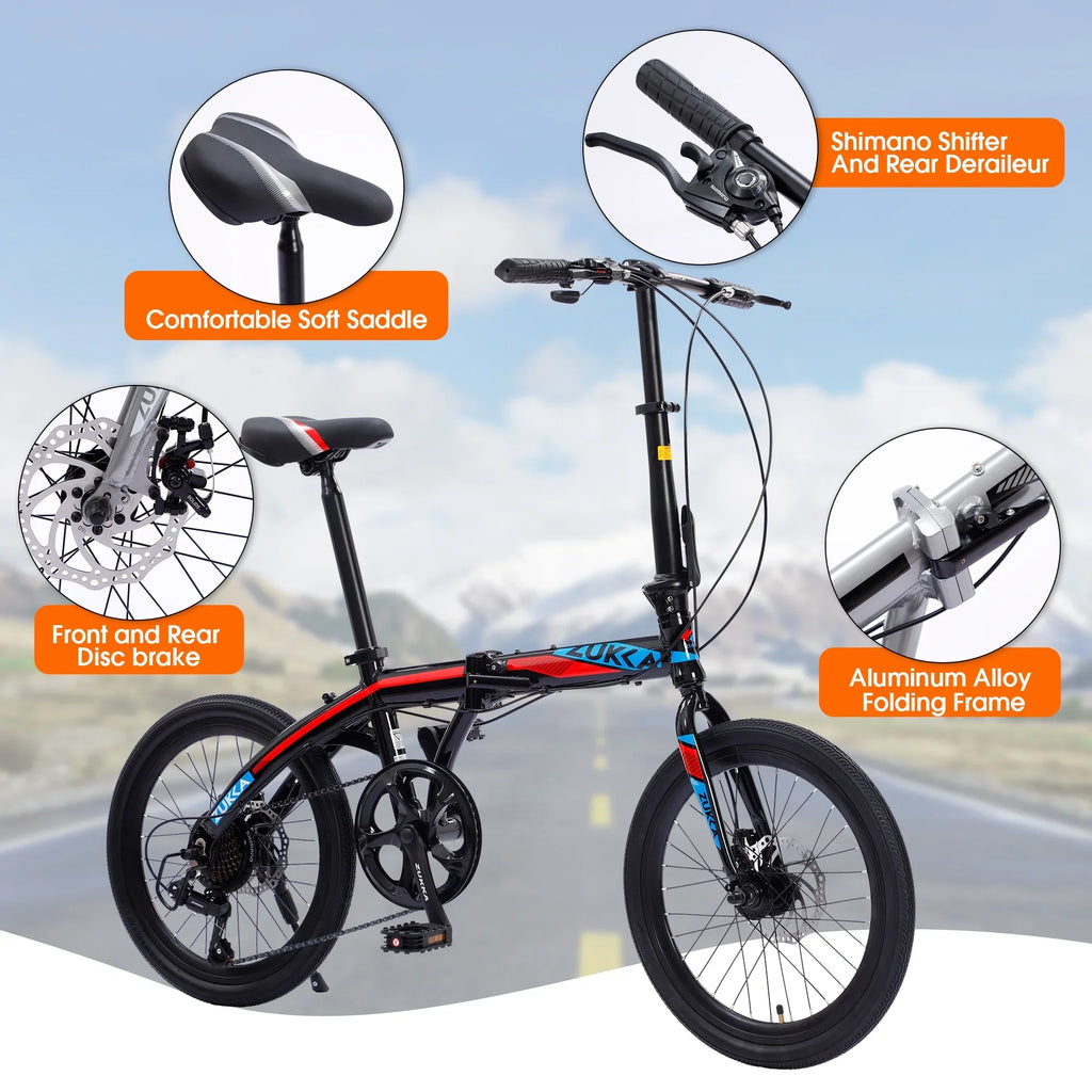 City Yellow Alloy Folding 8 Bike, Speed Aluminium Bike, 20" Frame,
