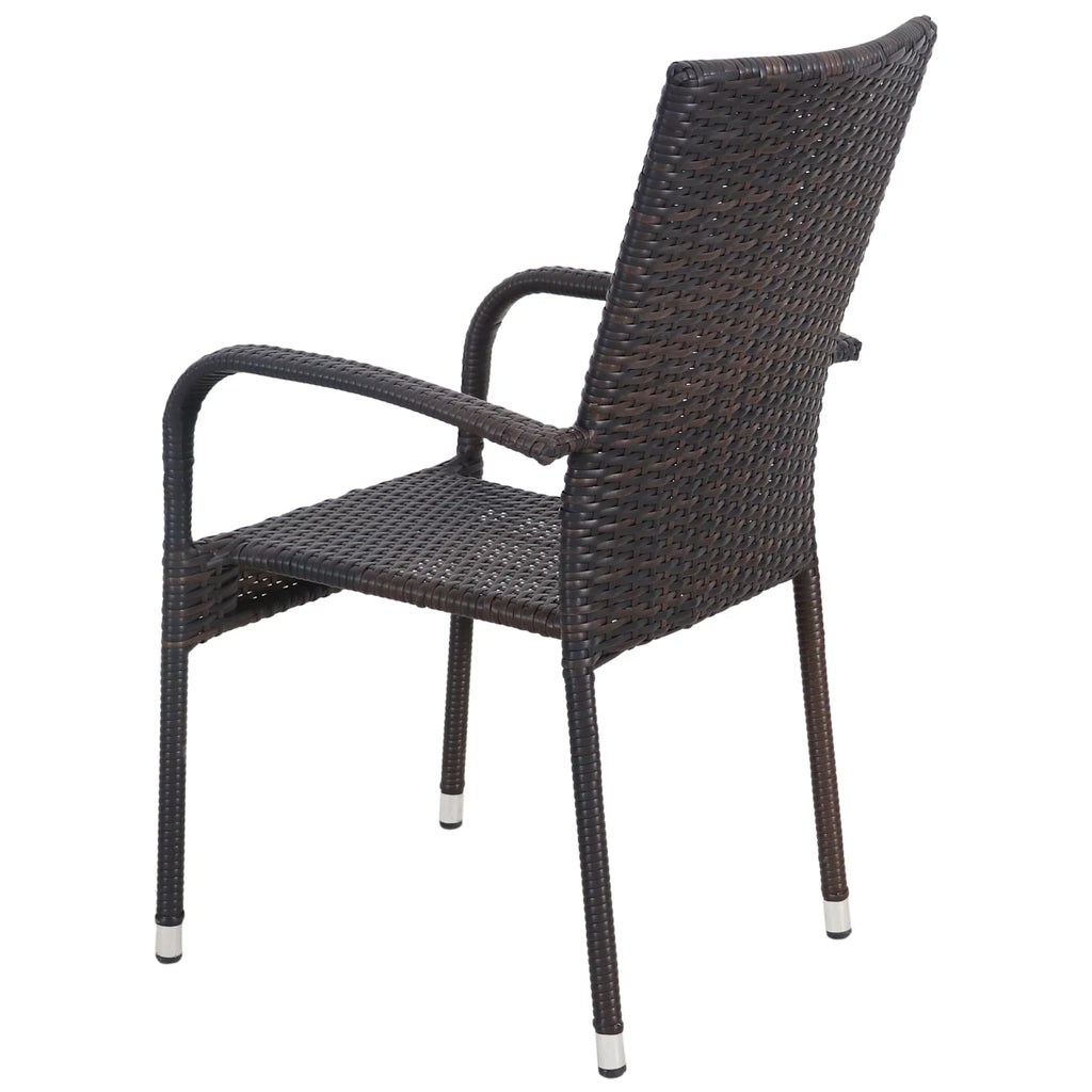 Set Wicker 5-Piece Resin Outdoor Dining Northlight Patio Brown Woven Venice