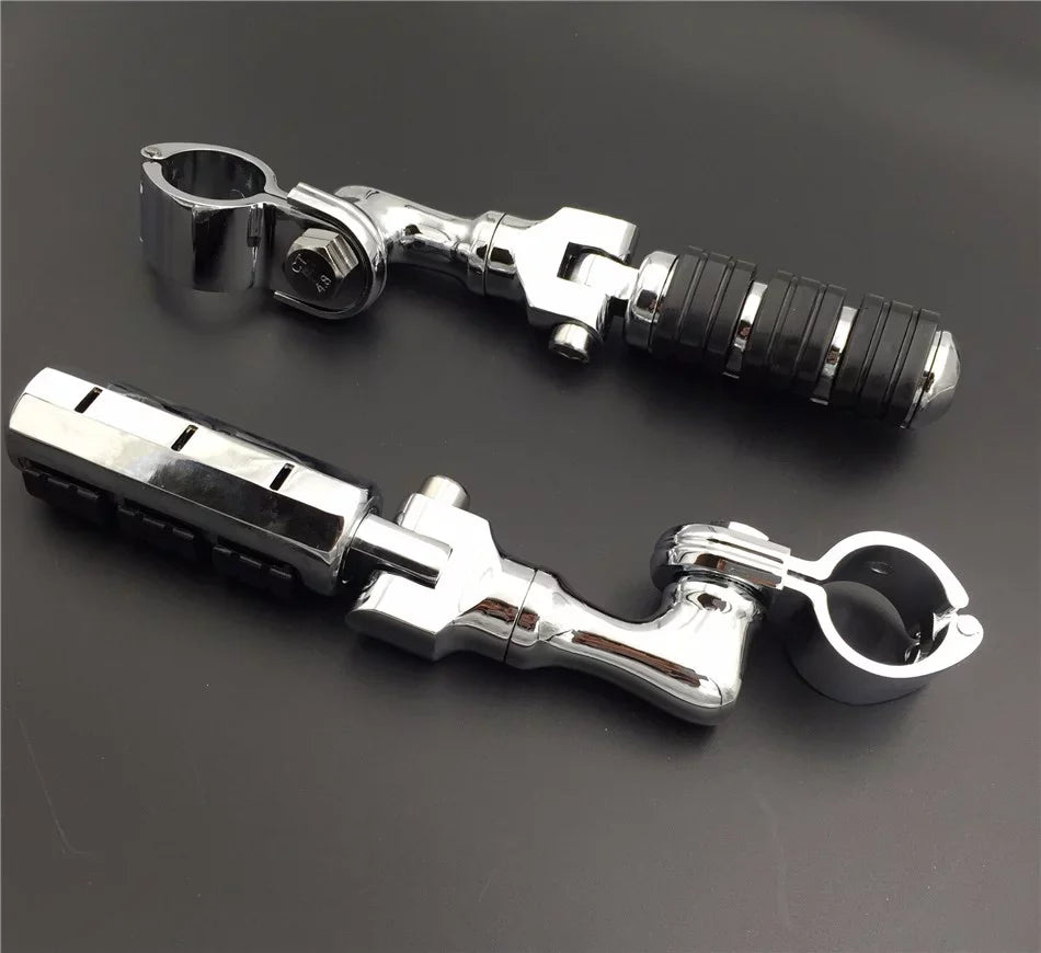 Sportster /Kawasaki VN1500 Harley For HTT-MOTOR Regular VN900 with Pegs 3 Chrome Clamps Rocket VN2000 1.5" Angled 1-1/2" VN400 1200/Triumph Footrest Foot Short XL 883 Vulcan