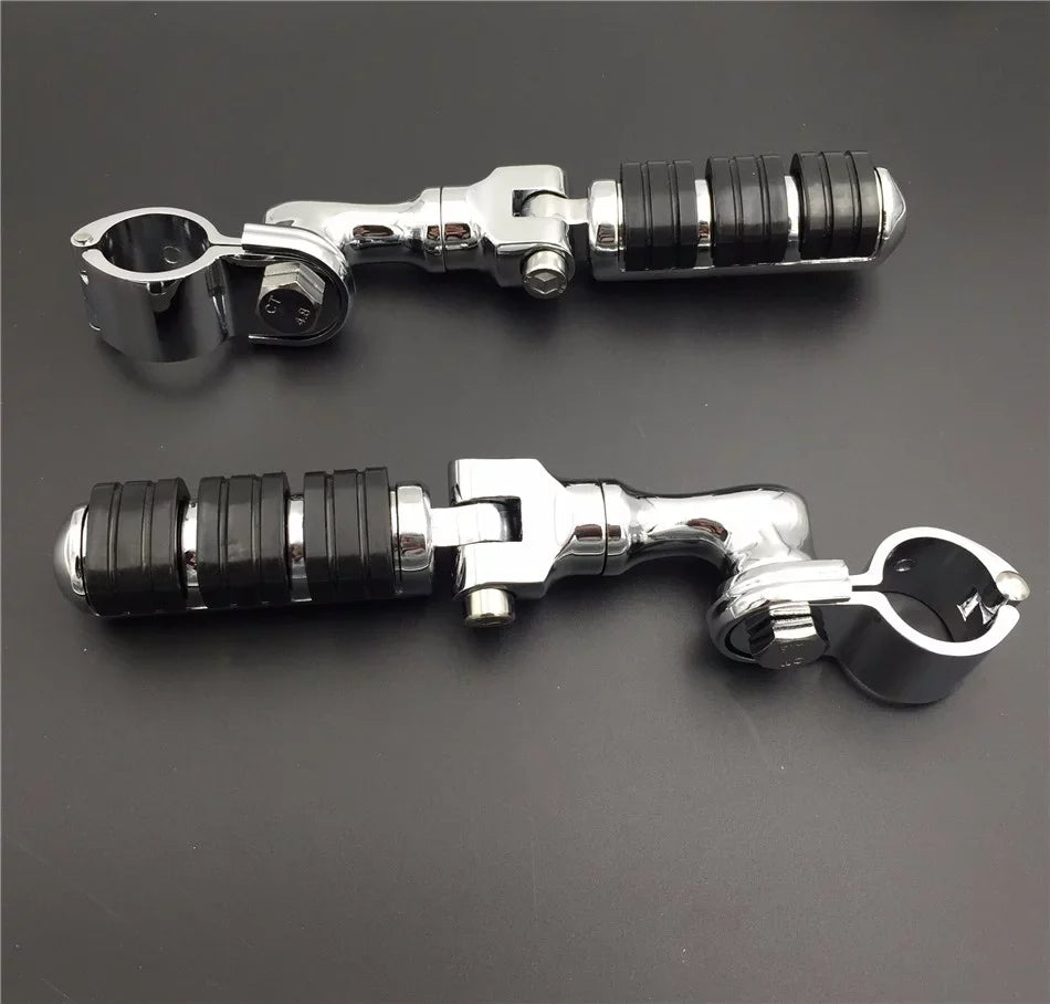Sportster /Kawasaki VN1500 Harley For HTT-MOTOR Regular VN900 with Pegs 3 Chrome Clamps Rocket VN2000 1.5" Angled 1-1/2" VN400 1200/Triumph Footrest Foot Short XL 883 Vulcan