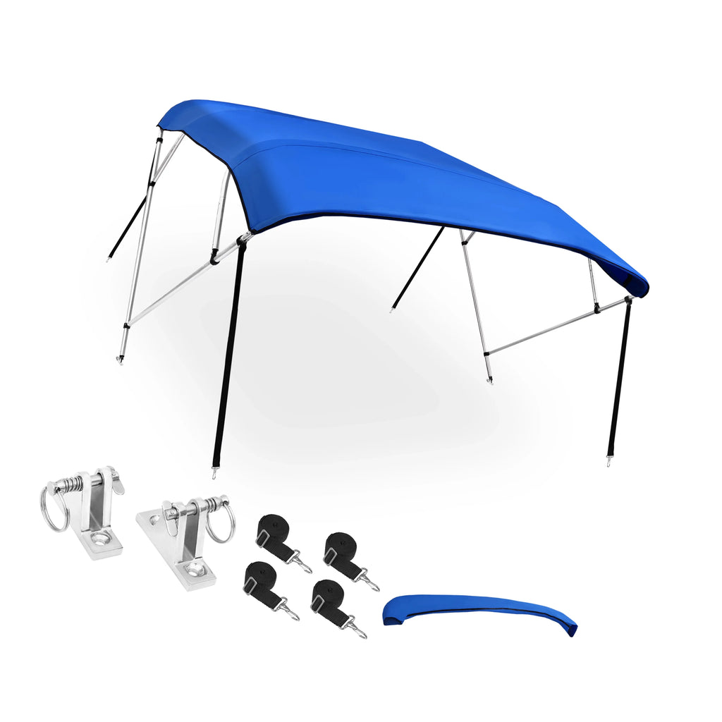 Deck Bow Top 4 Steel Bargains 600D 8"Lx54"Hx79"-84"W Unique Stainless Bimini Hinges Blue