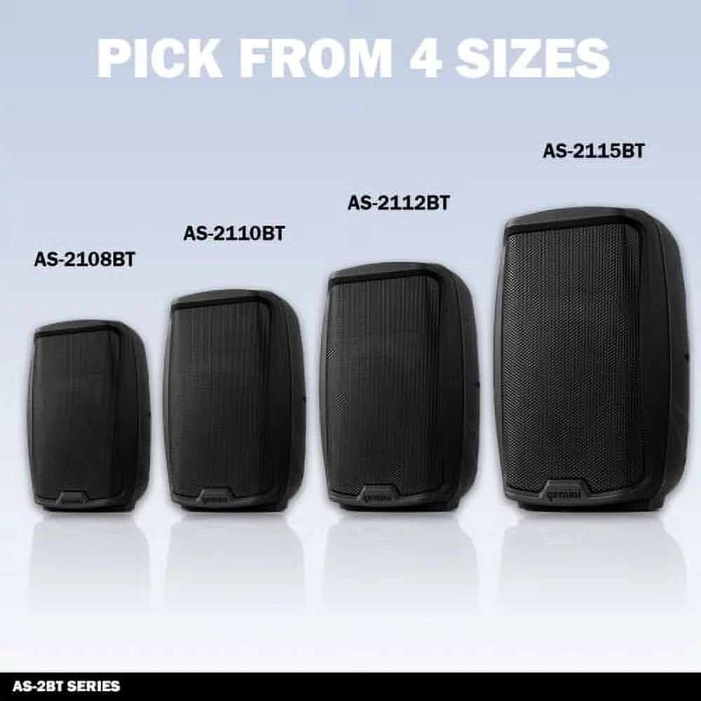 RCA Bluetooth Pro PA AS-2112BT Speaker Gemini Watts 12" Inch DJ 1500 New System Sound XLR Active