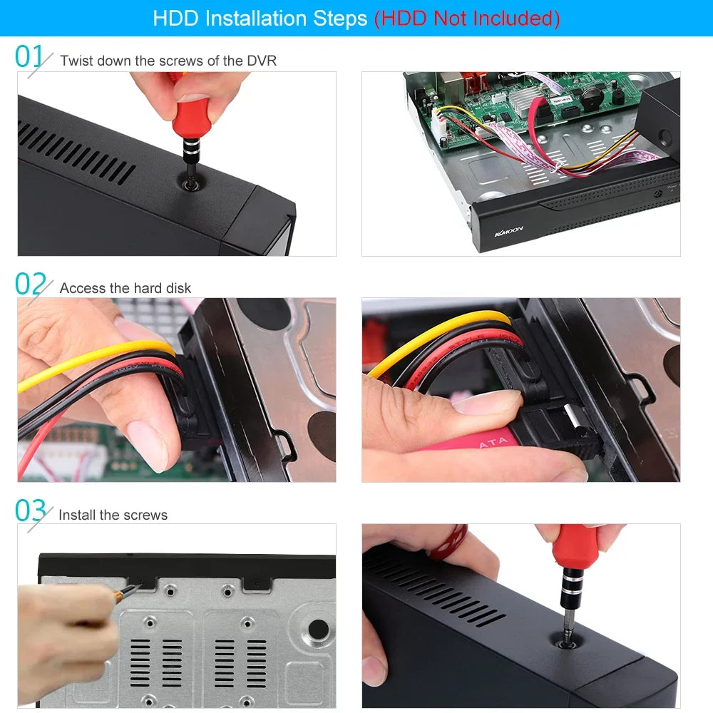 Phone Recorder (NO Monitoring Plug Definition P2P HDD) CCTV Home 1080P Digital DVR Remote office kit System High DVR Full for KKmoon AHDAnalogTVICVI/ Video 4CH
