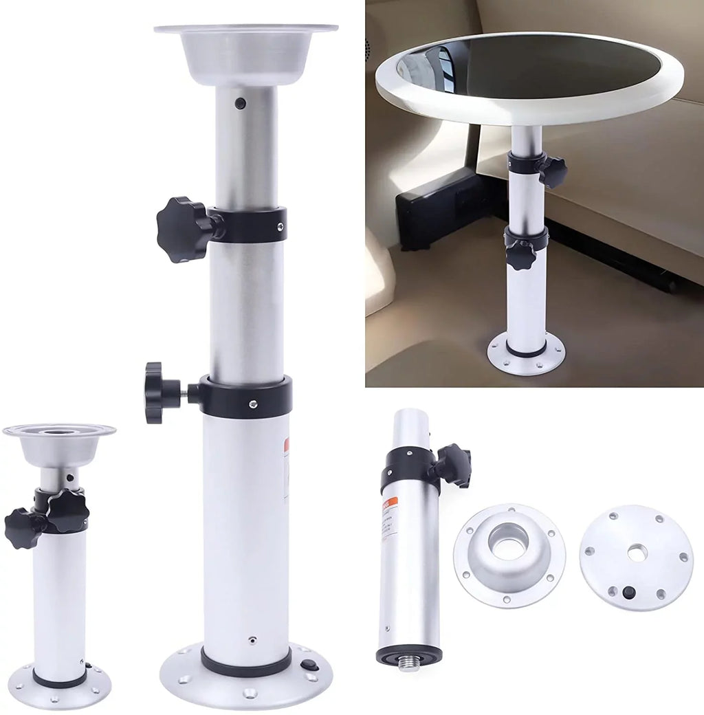 Removable Frame Mount Camper RV Pedestal Marine Base Miumaeov Alloy Aluminum Thickened Table Boat Caravan Stand for Motorhome 16.9"-29.1"Adjustable Table Leg