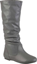 M Wide Faux Journee Extra Calf Grey Collection Knee Women's Slouch Boot Leather High Jayne 7.5