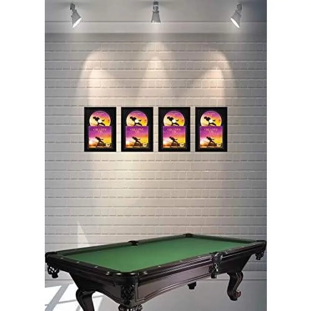 Black-Black Cover Art X Music 4 12" Wall Hanger And Double Displays Frame 7/8-Inch With Dia. Jukebox Self Disc Standing Matting