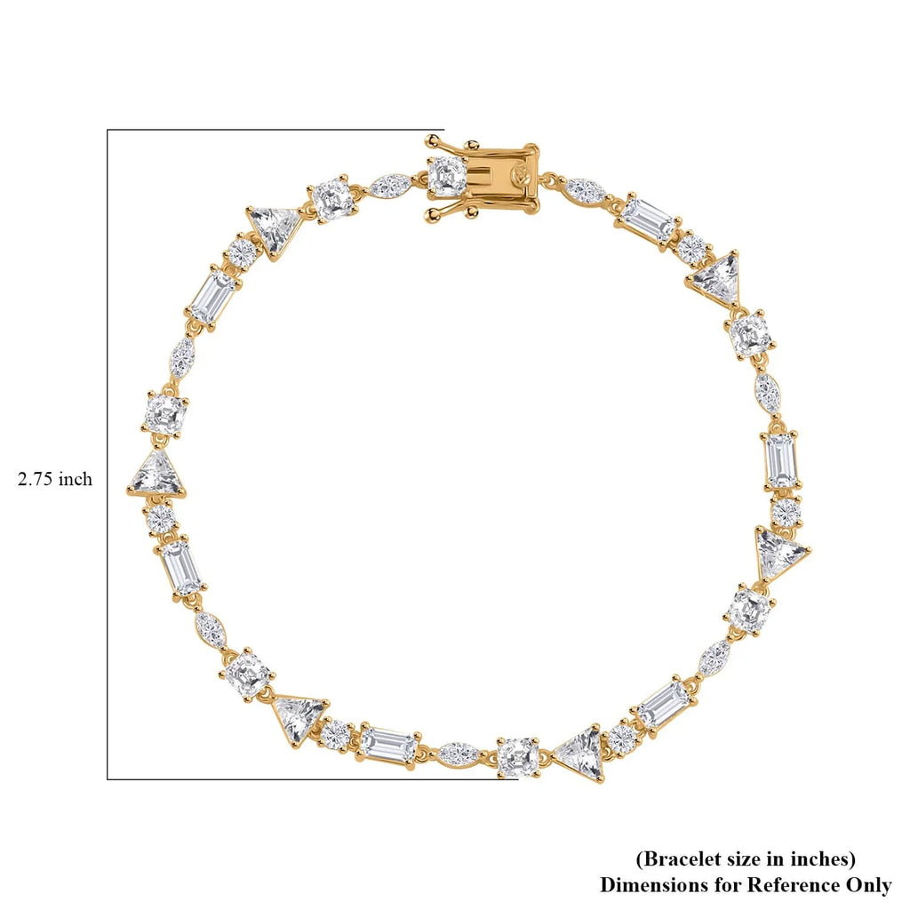 Cubic Day 8" Vermeil Birthday Size for 10.66 Jewelry Shop Gifts CZ Mothers Plated Marquise Sterling Ct for LC Bracelet Women Silver Lustro Gold Mom Stella 925 Zirconia Yellow