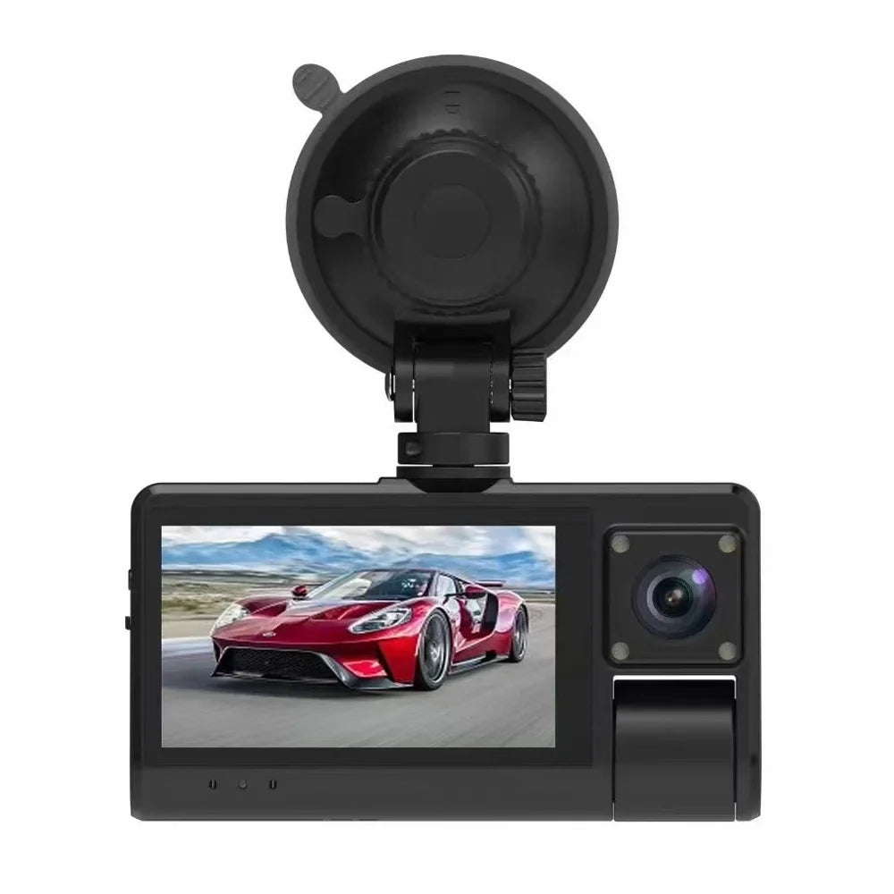 OWSOO with Touched Video Safety Screen Driving Wide Rearview Recorder Recording Car Angle, Clear Auto Cam, Dash Mirror for