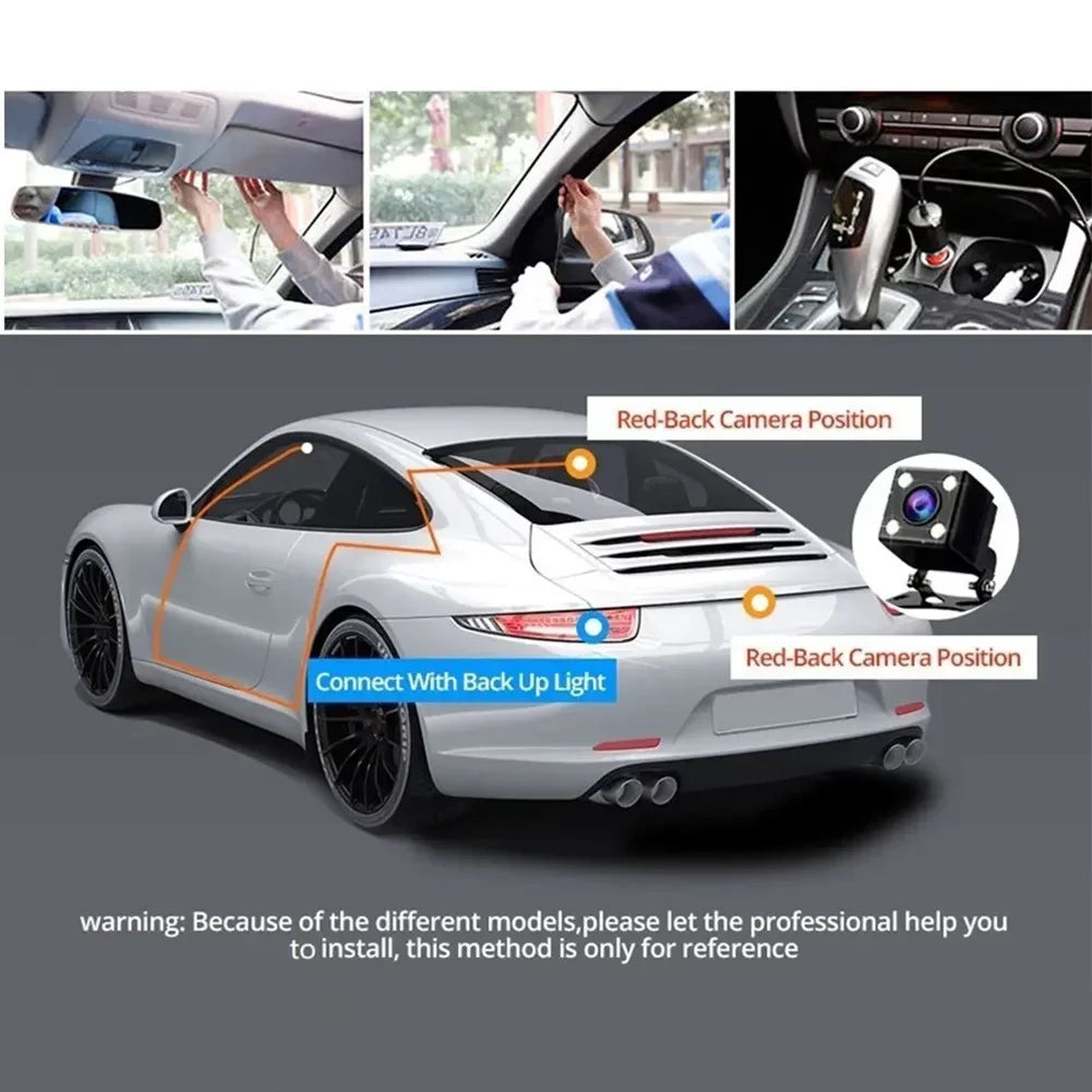 2\\\" HD Lens Triple Driving Dash Rear And Cam Video Camera DVR Recorder Car Front