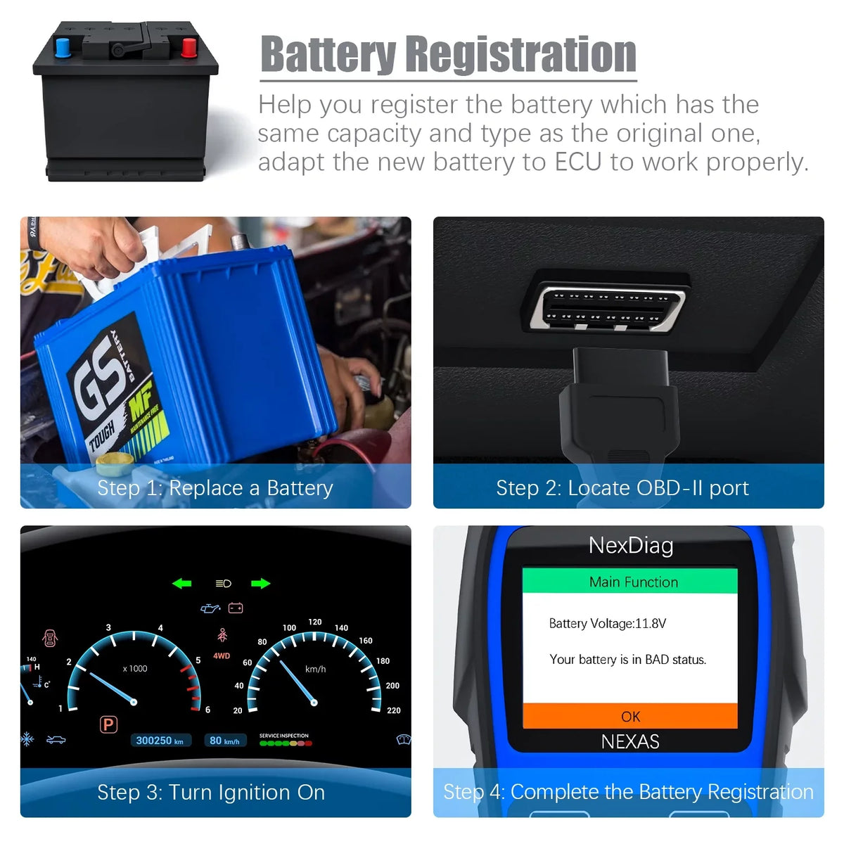 Automotive after Maintenance Reset Engine Check Scanner for ND601 Fits Regen Diagnostic Code & BMS MINI 1996 Tool Scanner Reader for Vehicles DPF OBD2 Diagnostic NEXAS Multi-System BMW