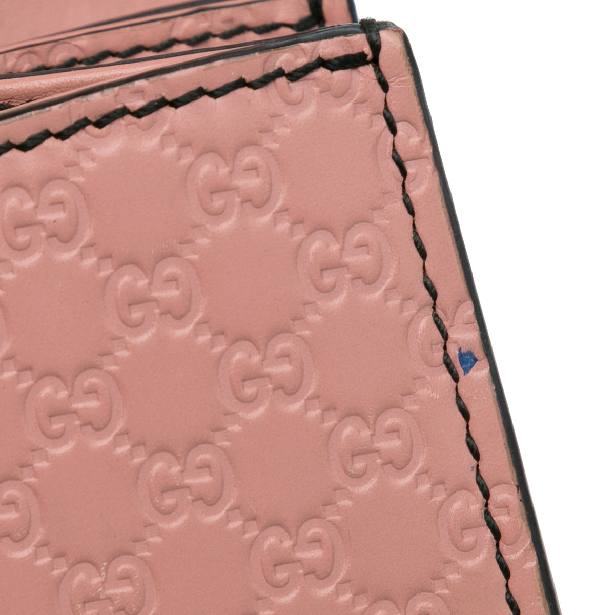 Authenticated Leather Calf Gucci Bag Shoulder Emily Pre-Owned (Good) Pink Medium Microguccissima Unisex