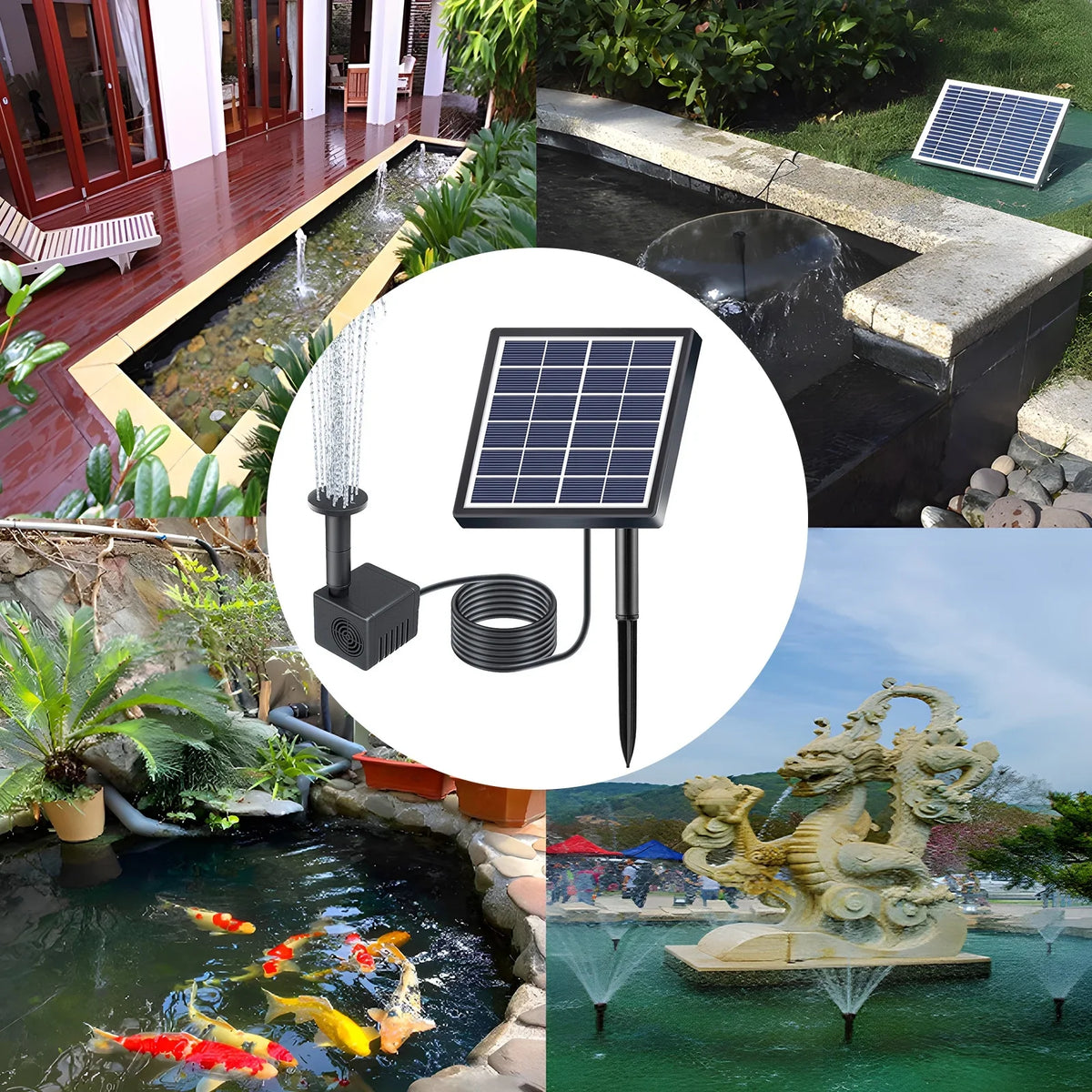 Pump Dsfen Rate Stakes 9.84ft Submersible With Solar Rate 8 Solar Pump Pond Pond/pool/fish 160l/h Powered Water With Pond 8 Fountain,And Water Powered Stakes 1.5w Nozzles Nozzles Pond