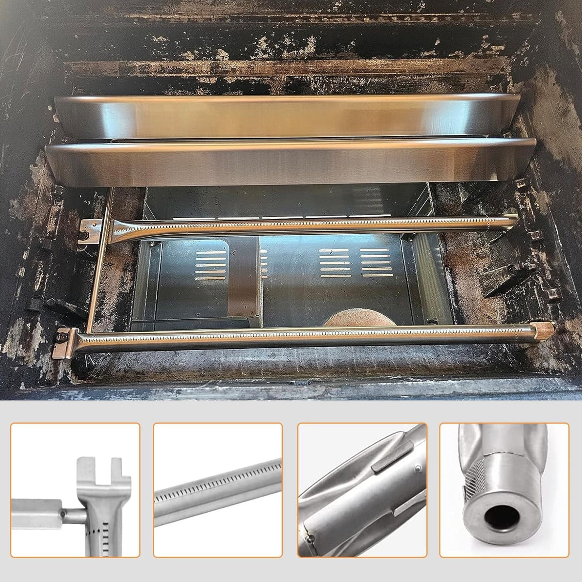 300 Steel E320 67722 with Series EP310 S320 34-1/4 Tube Inch Burner Control Side Grill E310 Grill Set (2007-2010), Weber Replacement EP320 for Stainless Knobs, S310 67820 Grills Genesis Burner Genesis