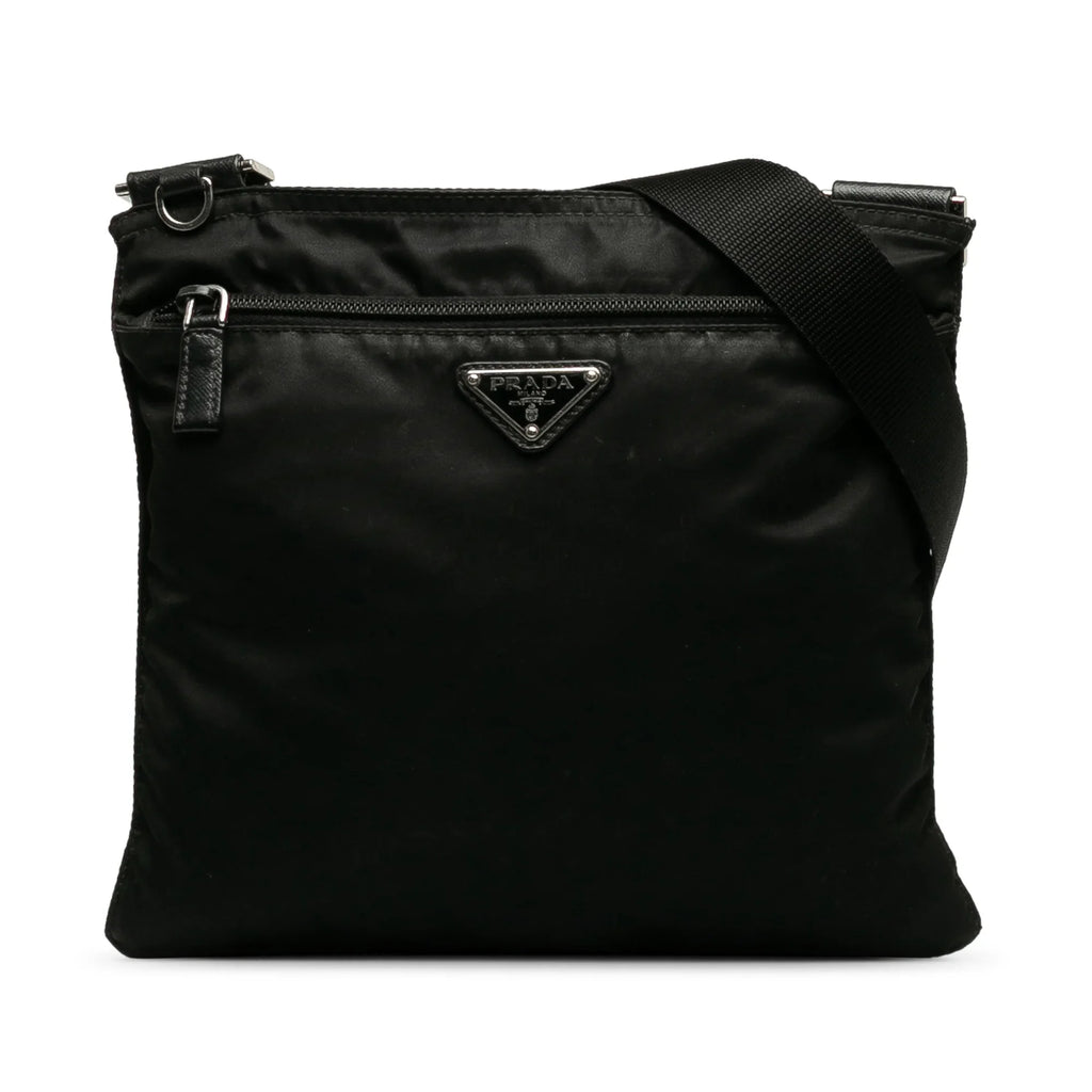 Fabric Bag Crossbody Tessuto Black Unisex Authenticated Pre-Owned Prada Crossbody Nylon (Good)