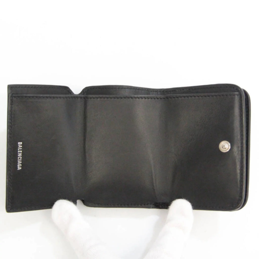 (Good) Men,Women 593813 Wallet Balenciaga Cache (tri-fold) Pre-Owned Black Mini Leather