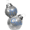 Merry With LED 30 ZTY140M In. Lights Ornaments Stacked Christmas Alpine Silver