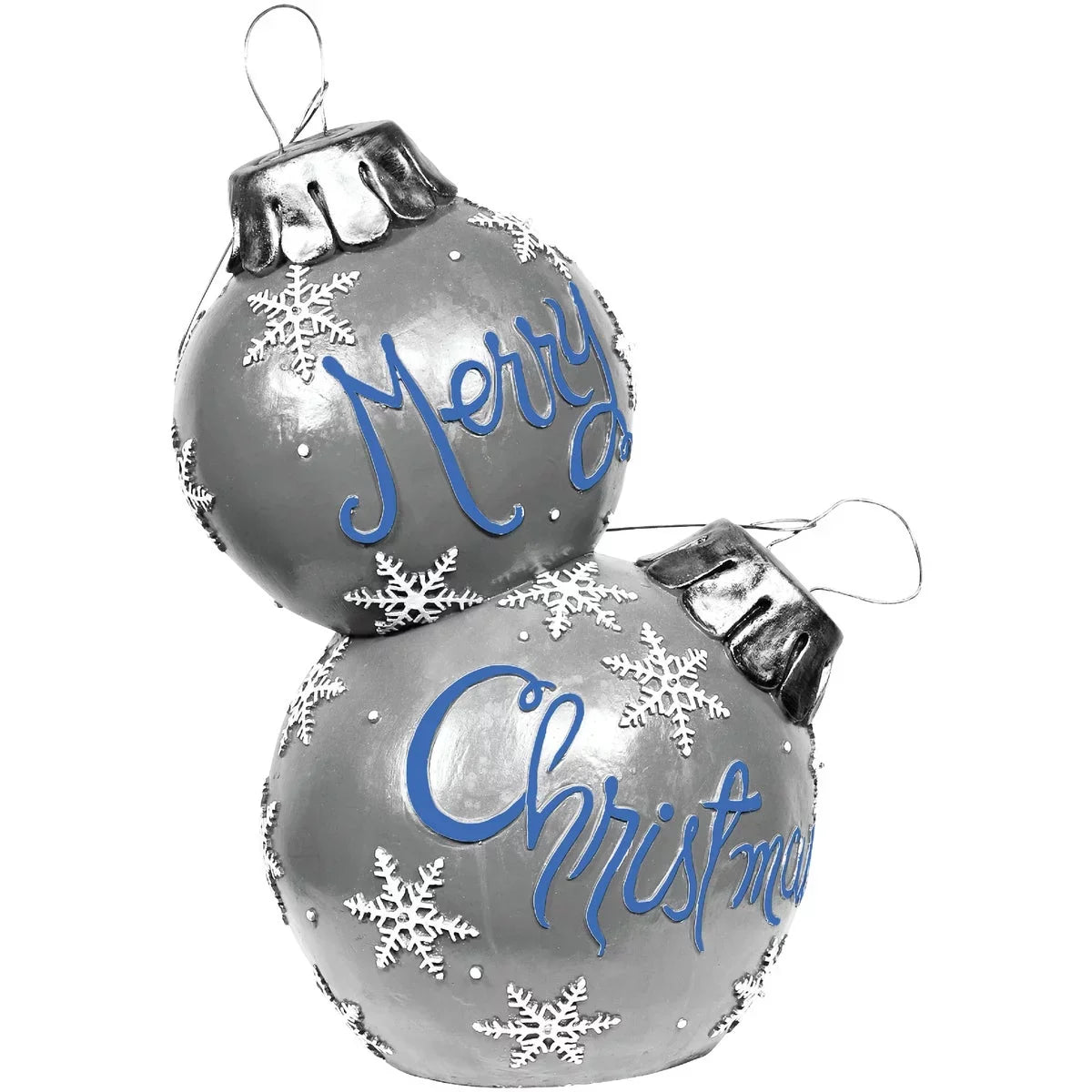 Merry With LED 30 ZTY140M In. Lights Ornaments Stacked Christmas Alpine Silver