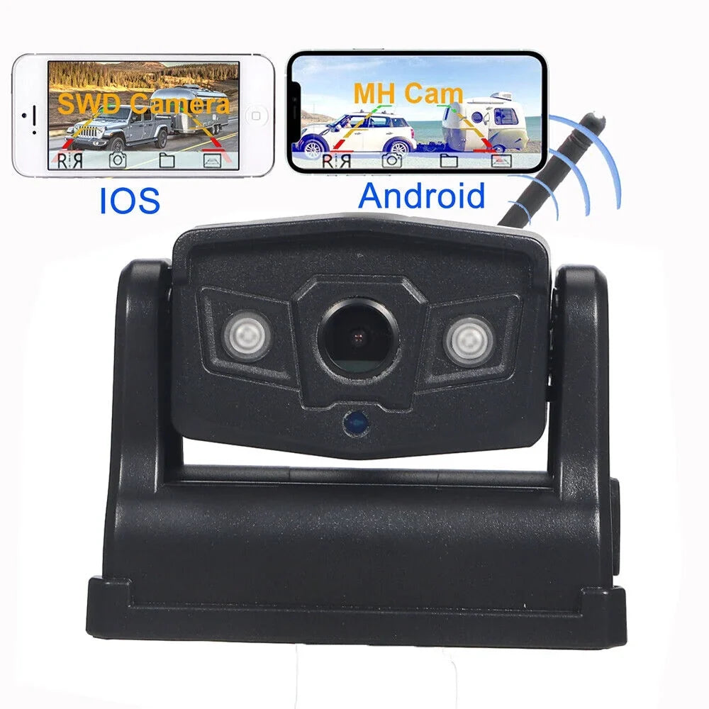 Front/Rear View Magnetic Camera, Camera JLLOM Backup Wireless Battery 9600mAh WiFi