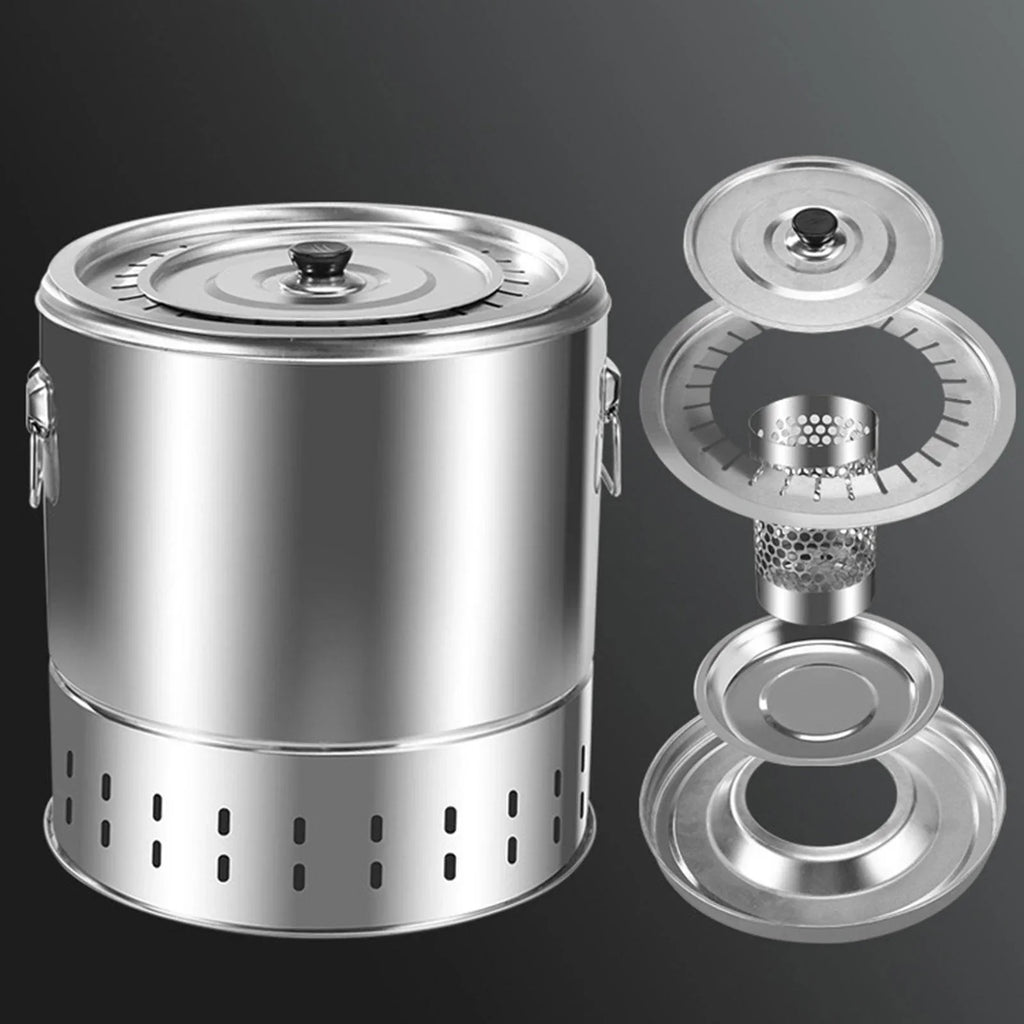 for Garden Space Grill Smokeless Bucket Parties Furnace Beach Large Stainless Grill Barbecue Steel Tailgate Cooking