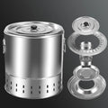 for Garden Space Grill Smokeless Bucket Parties Furnace Beach Large Stainless Grill Barbecue Steel Tailgate Cooking