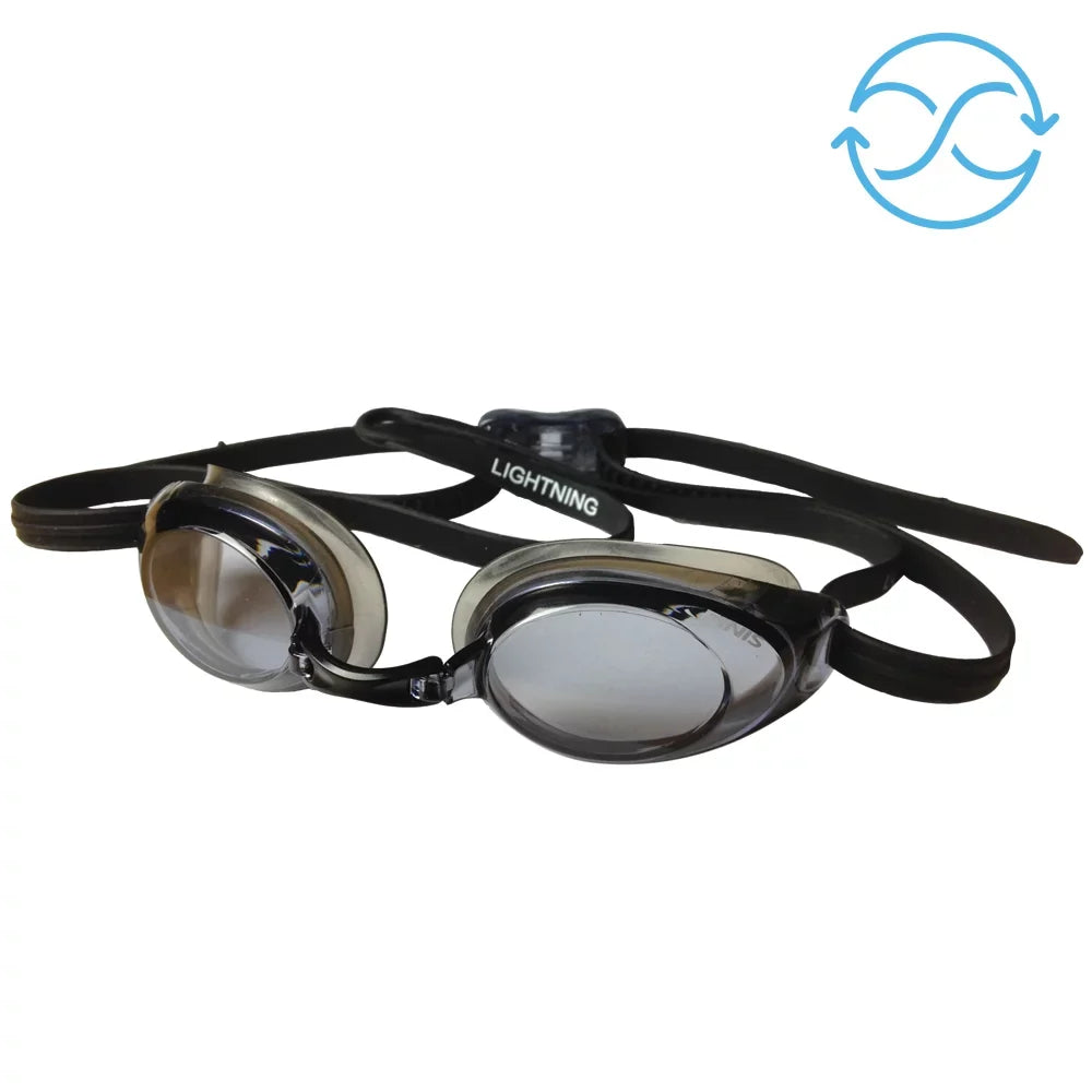 Swimming Adjustable with Men Black/Smoke - for Swim - Adult Straps Swim and Nose Women - with Goggles FINIS - Goggles Watertight Pieces Lightning Competitive Goggles Silicone 4 Interchangeable Goggles