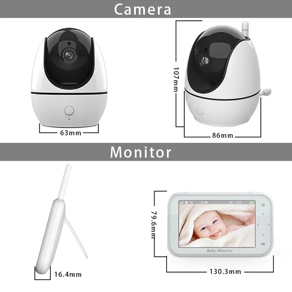 '- - OWSOO Camera 8 inch Dazzduo Camera Inch Video Audio Screen Monitor Wireless 4.5 Includes Infrared 720P LCD Vision Infrared 4.5 LCD Loop 2 4.5 LCD Way 2-Way Camera,Function Motion 8 with Audio