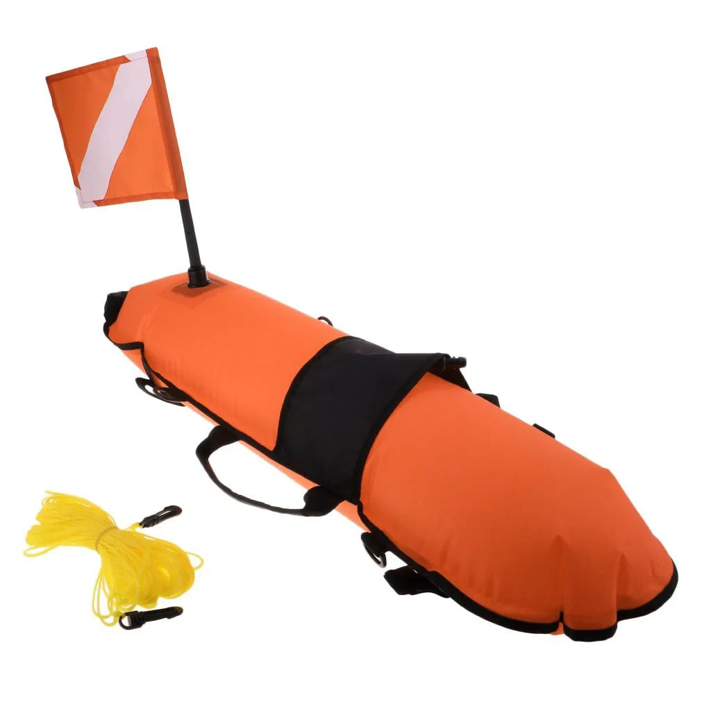 Safety , Visible D-, Spearfishing, 20m Diving with Inflator High Diver Scuba Float Freediving Flag, Oral Buoy Snorkeling,