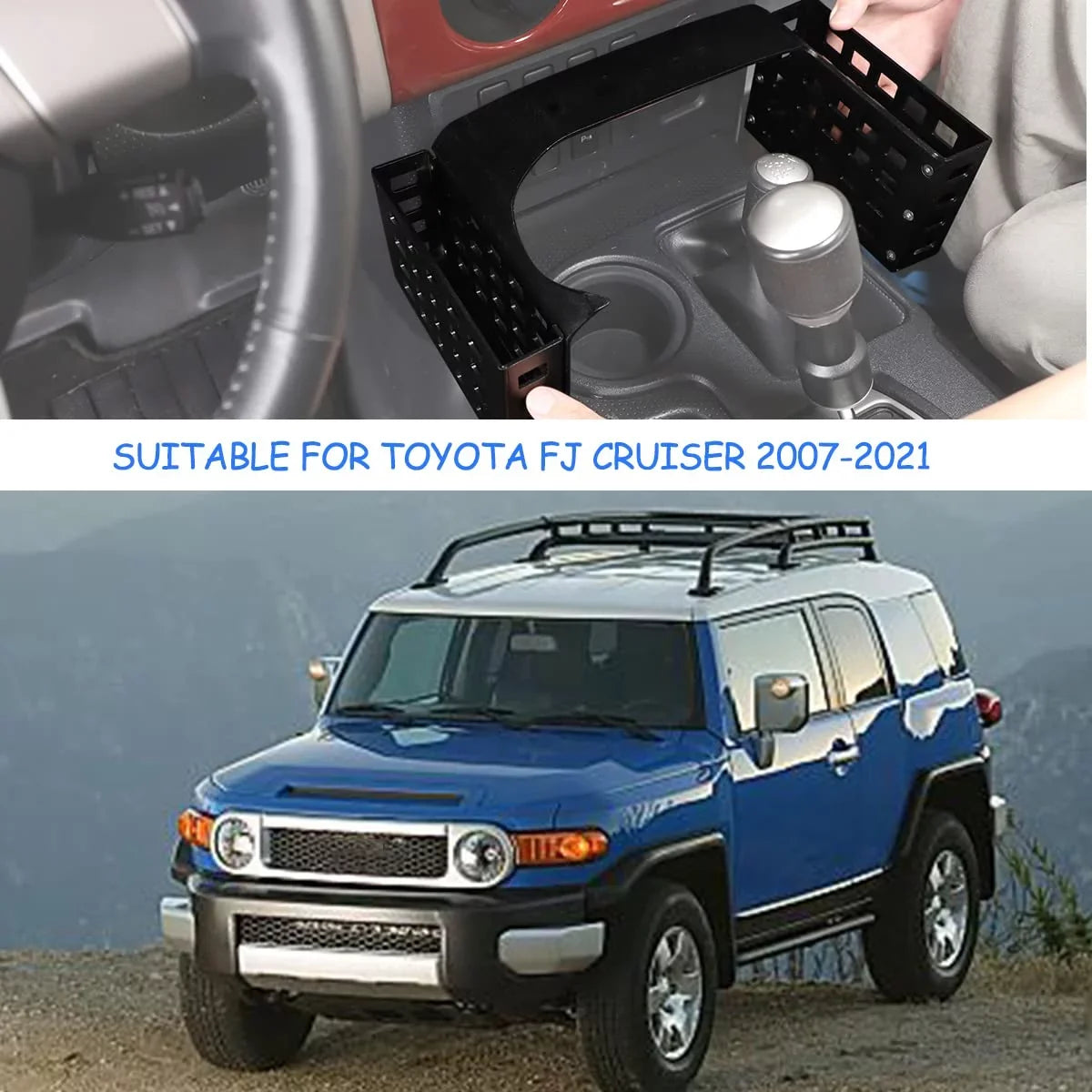 Compatible Black,Height Toyot@ Box Tinki Shifter Storage Car 5.3in,1PCS 2007-2021, FJ with Cruiser