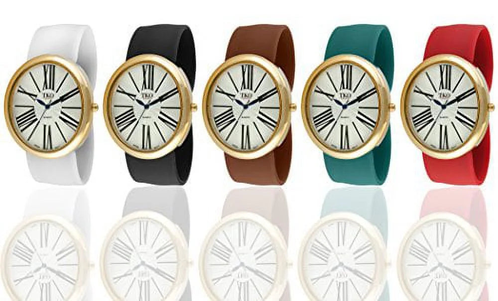 5 Numeral Gift Slap Large Dial Set Gold Roman Interchangeable Watch Band