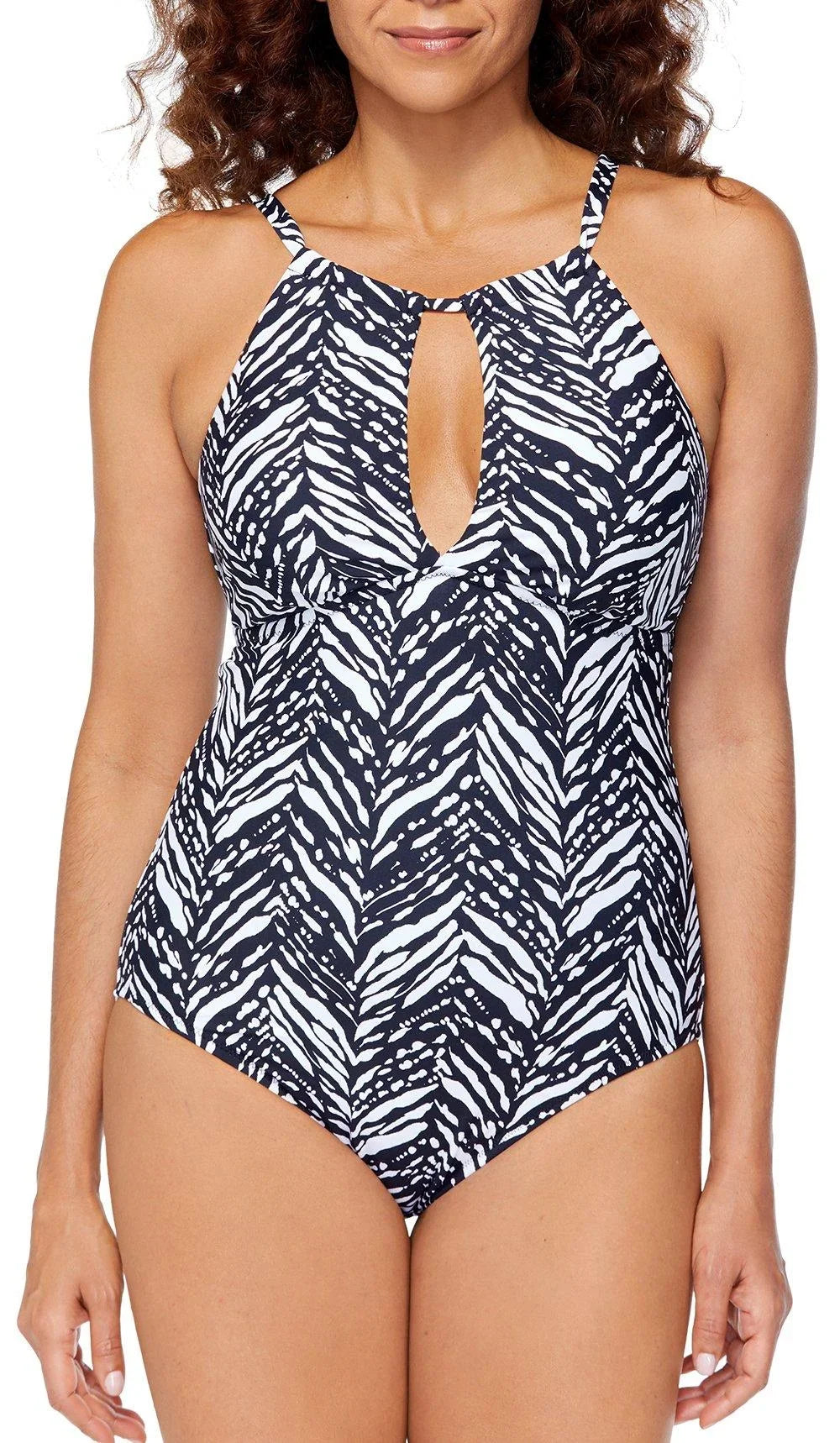 Womens Swimsuit Black/white Piece One Leilani 6 Poolside Kalahari