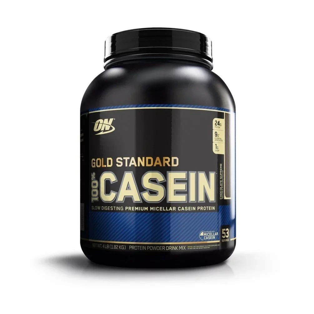 24g Protein 100% Casein Optimum Powder, Chocolate 4lb, Standard Protein, Nutrition 64oz Gold Supreme,