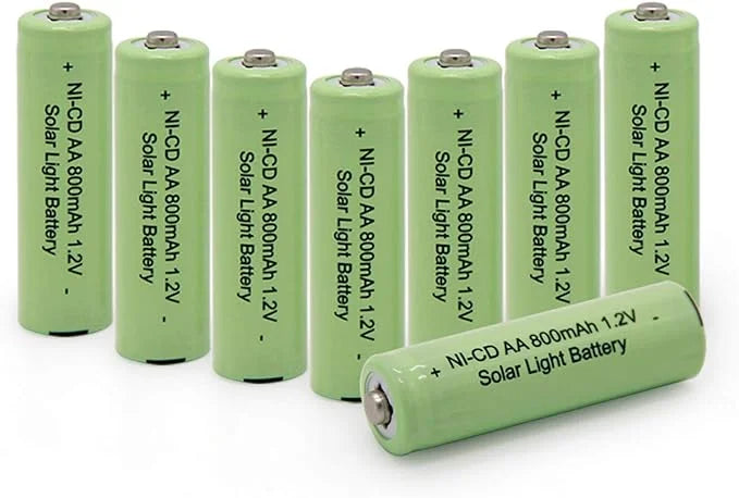 NiCd PCS) Outdoor 800mAh Batteries Light Remotes, for AA Solar Solar Mice Rechargeable 1.2V Lights, BAOBIAN (8 Batteries Garden