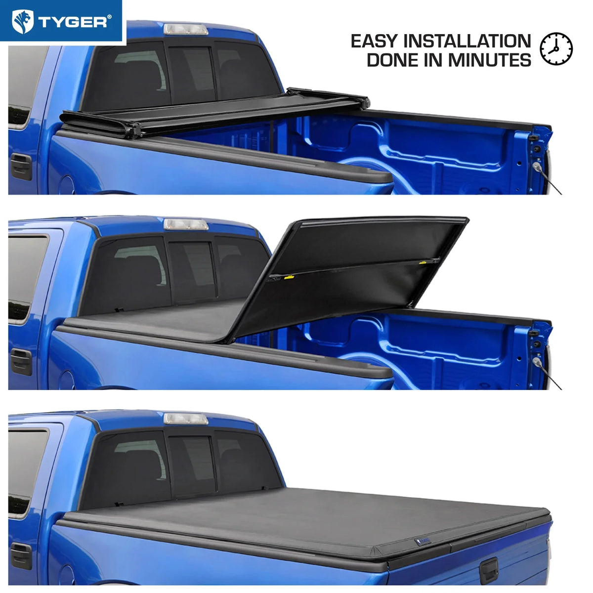 | 2015-2023 TG-BC3C1039 T3 Canyon 5'2" Chevy Auto with / Bed Tonneau Colorado Tri-fold Soft | Cover Vinyl Truck Compatible GMC | Tyger Bed