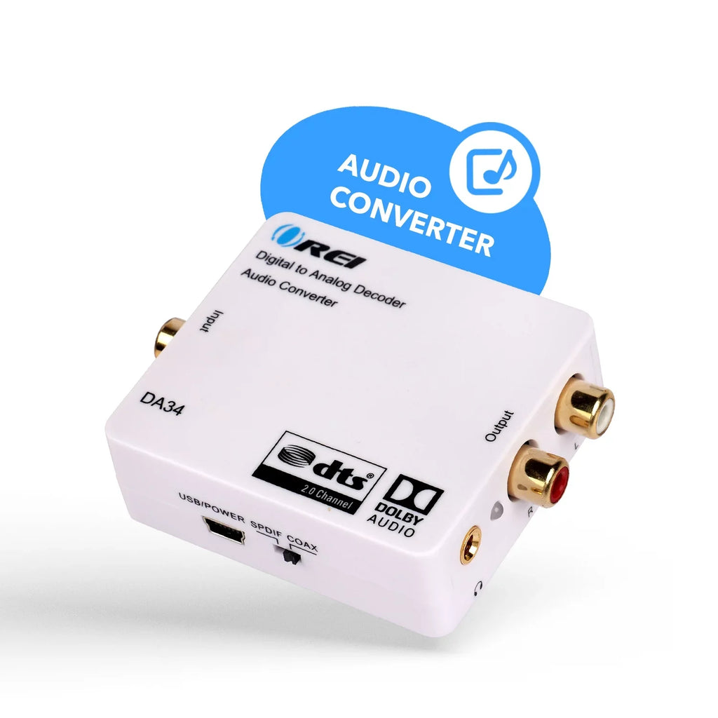 Input to Analog 5.1-Channel DA34 RCA Headphone Output Decoder Orei to L/R/3.5mm Digital SPDIF/Coaxial Audio