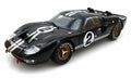 MK Car #2, - 1/18 GT-40 - Stripes Toy II 1966 Scale Shelby w/ Black SC408 Ford Diecast Silver Model