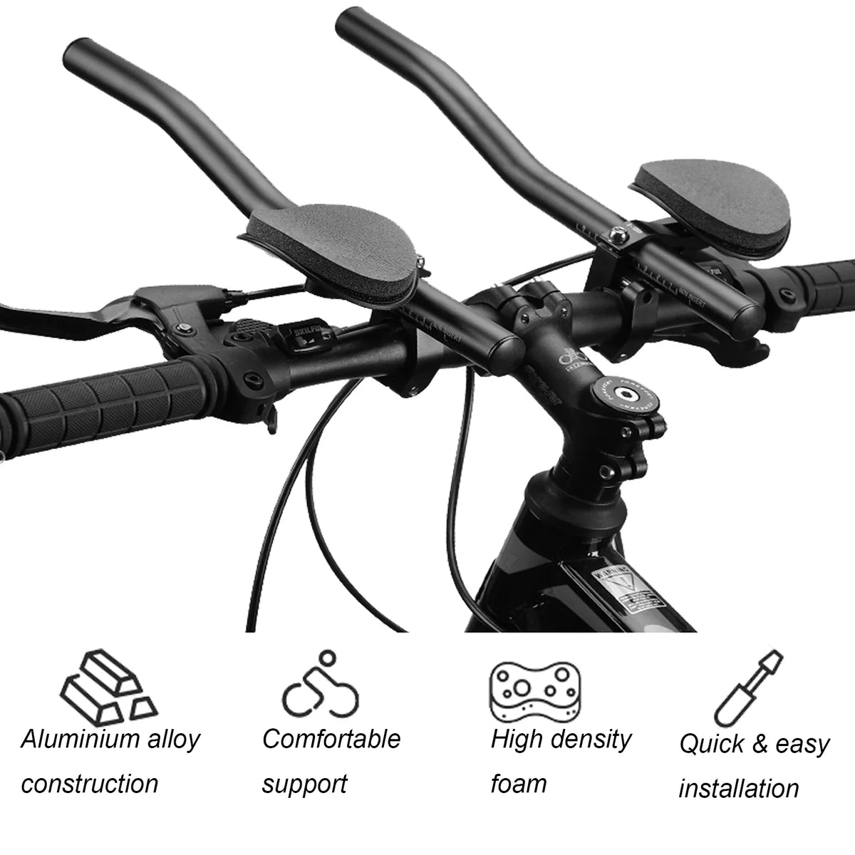 Road for Aluminium Lixada Biking Bar Aero Time Trial Alloy Bike Rest and Aerobar Arm Cycling Mountain Handlebar
