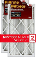Air MERV 1-Inch Allergen 2 Filters Defense Pleated Micro Filters, 11, 1000, 14x25x1 MPR Filter, Air Filtrete 3-Month