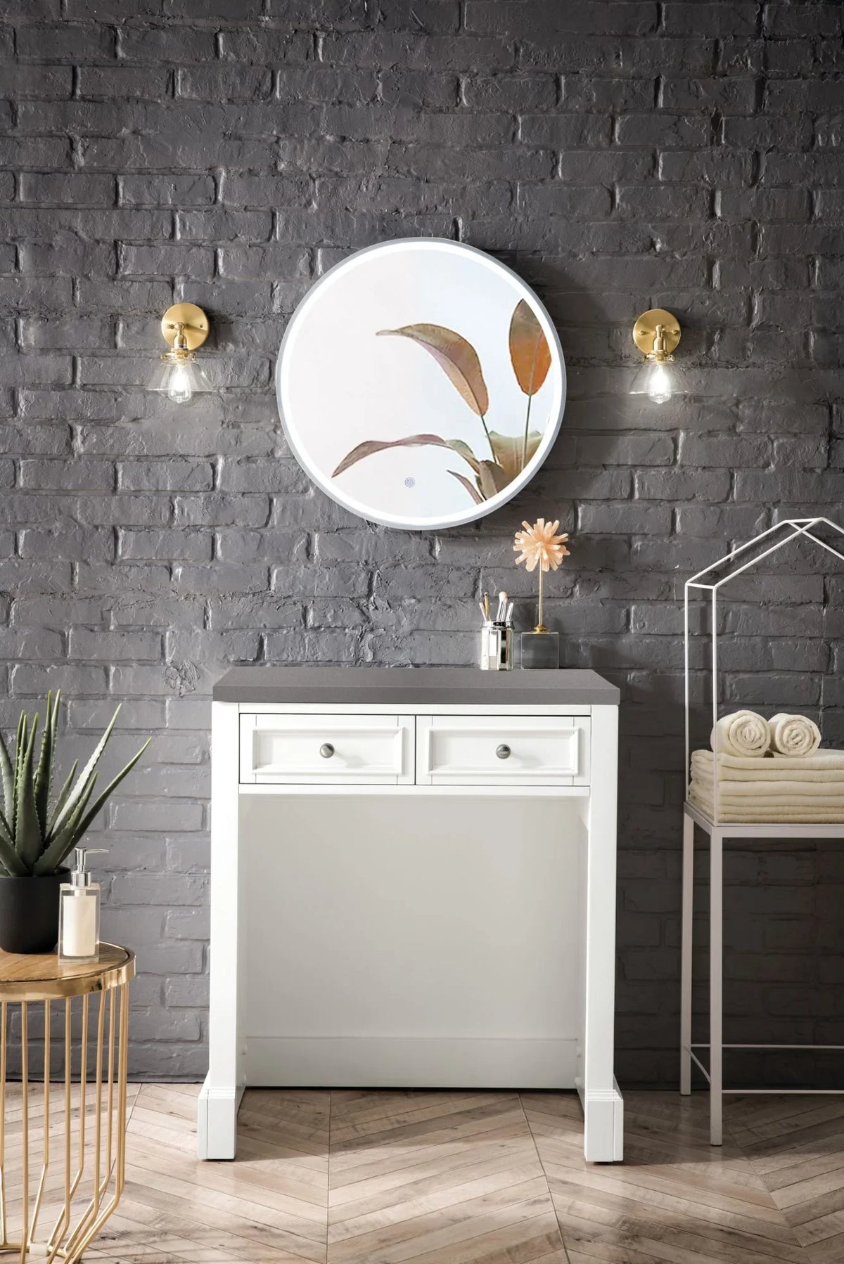 in. Expo 3 Grey CM Unit 30 White James Soto Makeup Quartz Furniture Martin De Countertop Top, with Bright