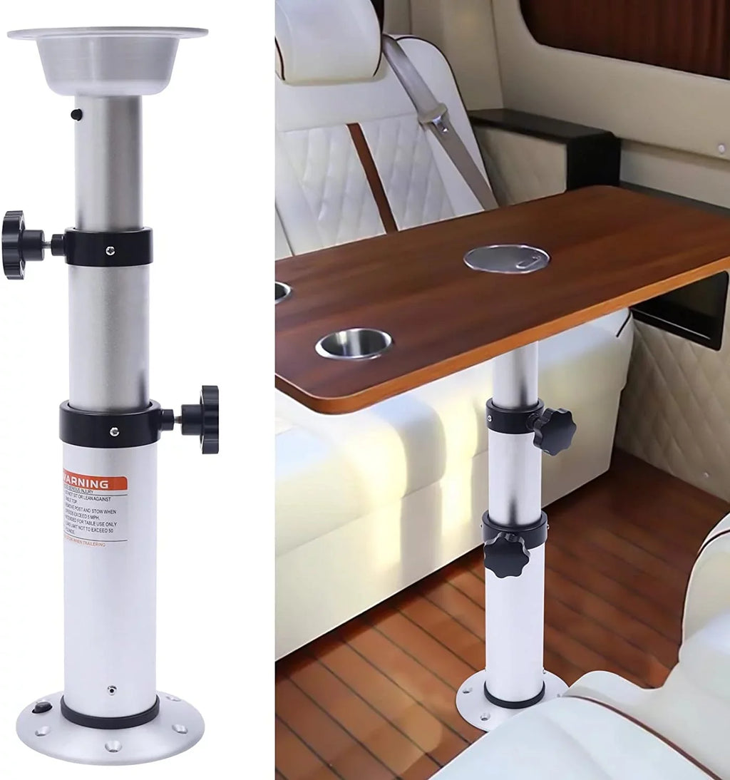 Removable Frame Mount Camper RV Pedestal Marine Base Miumaeov Alloy Aluminum Thickened Table Boat Caravan Stand for Motorhome 16.9"-29.1"Adjustable Table Leg